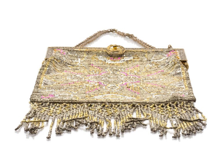 Women's Vintage Beaded Handbag For Sale