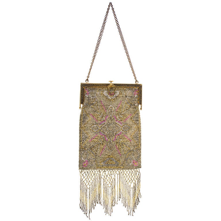 Vintage Beaded Handbag For Sale