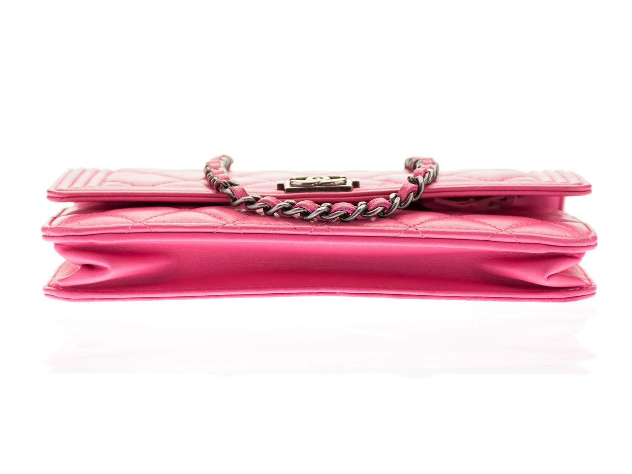 Women's Chanel Pink Boy WOC Wallet on Chain Bag For Sale