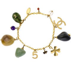 Chanel Vintage Natural Stone Charm Bracelet