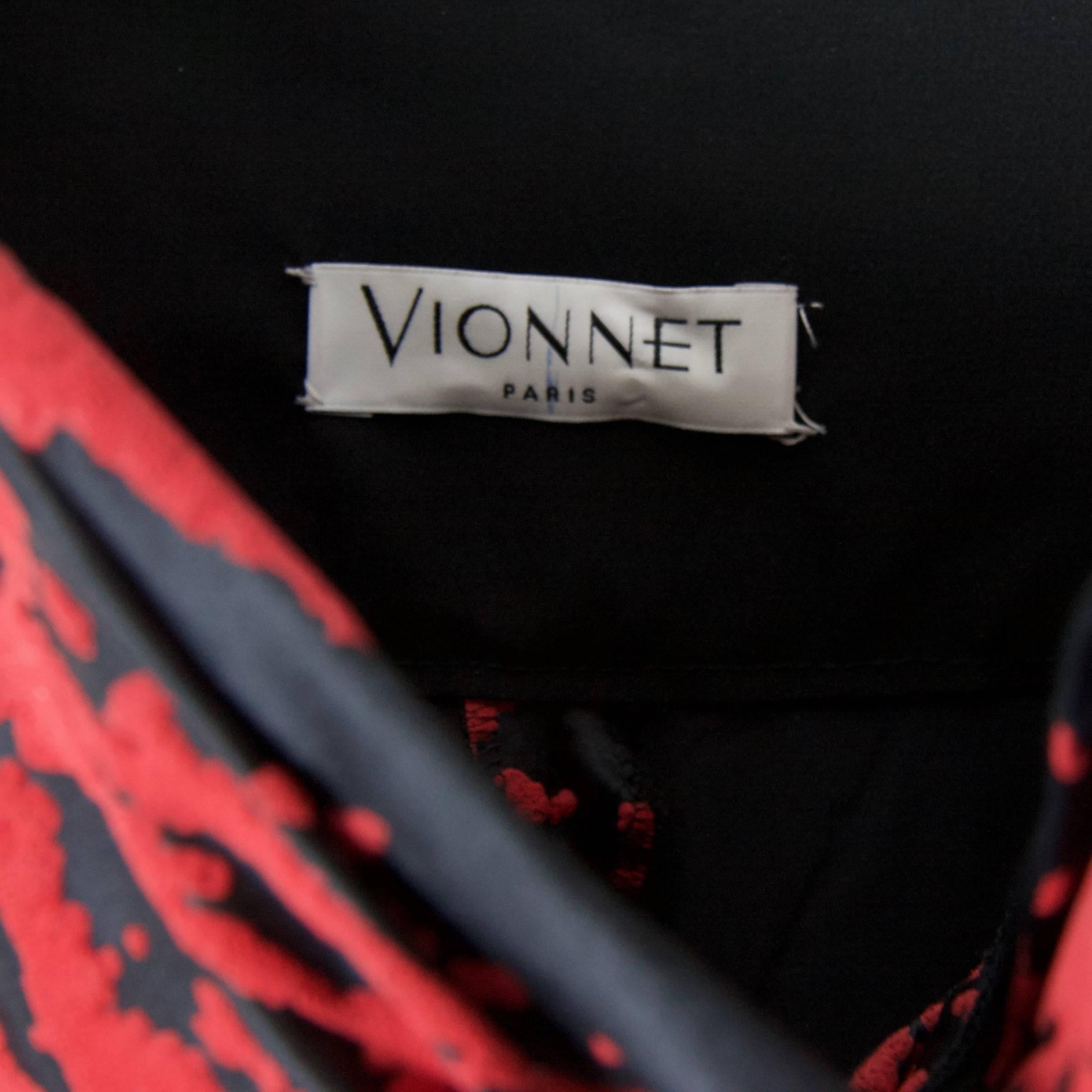Vionnet black and claret pant In New Condition For Sale In London, GB
