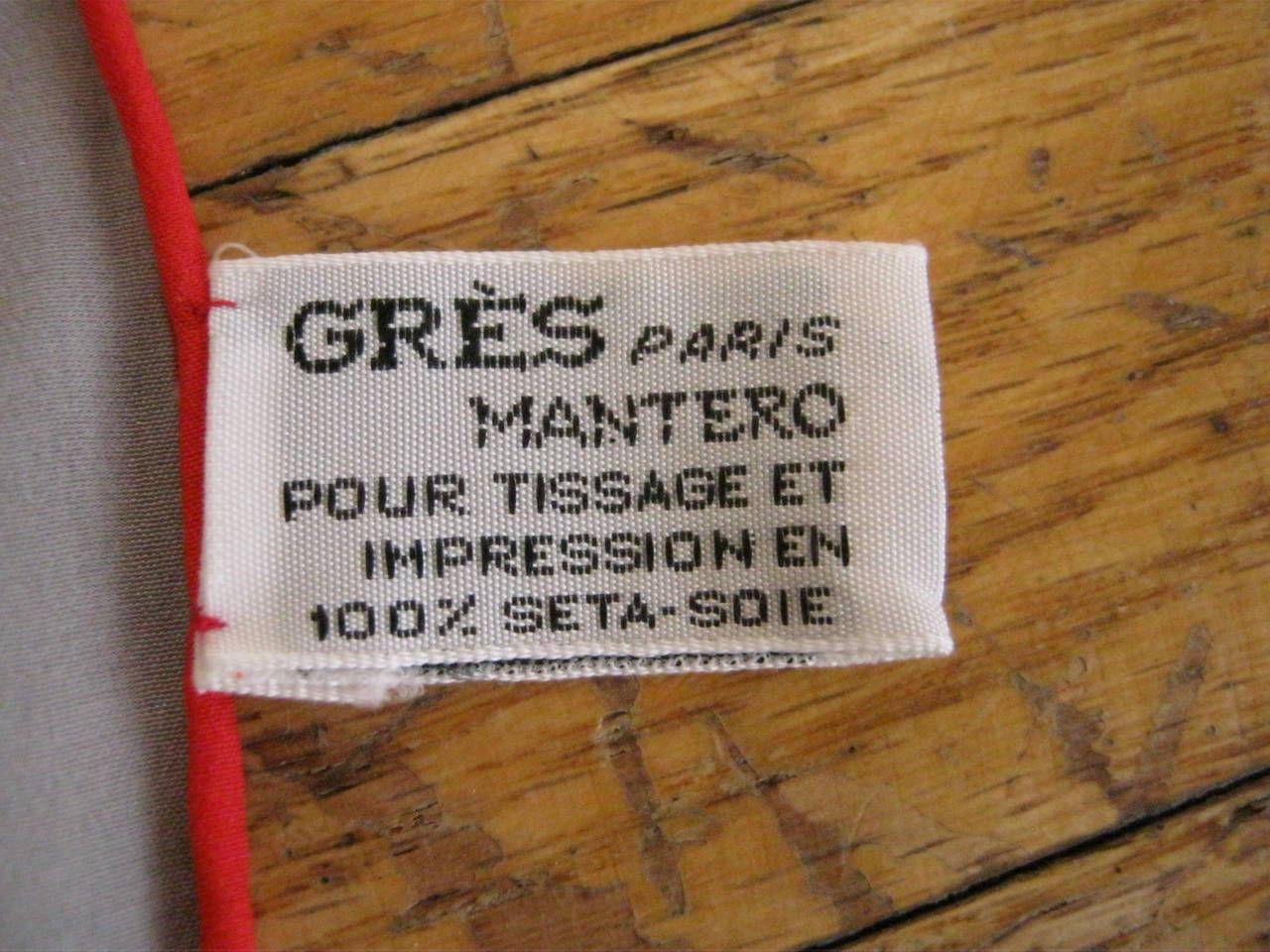 Vibrant 1970s Madame Gres Hand Silk Scarf 1