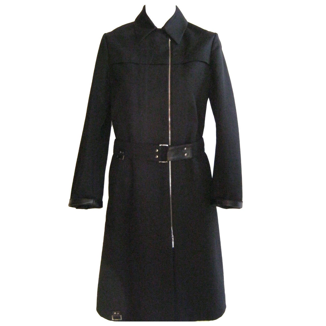2000s Gucci Classic Black Trench Coat (38) at 1stdibs