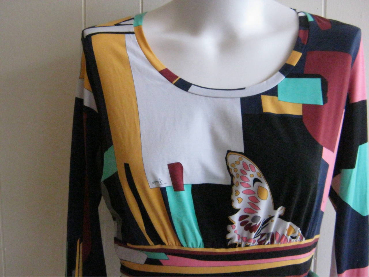 Emilio Pucci Top with Butterfly/Dragonfly Designs and Belt (M) NWT 2