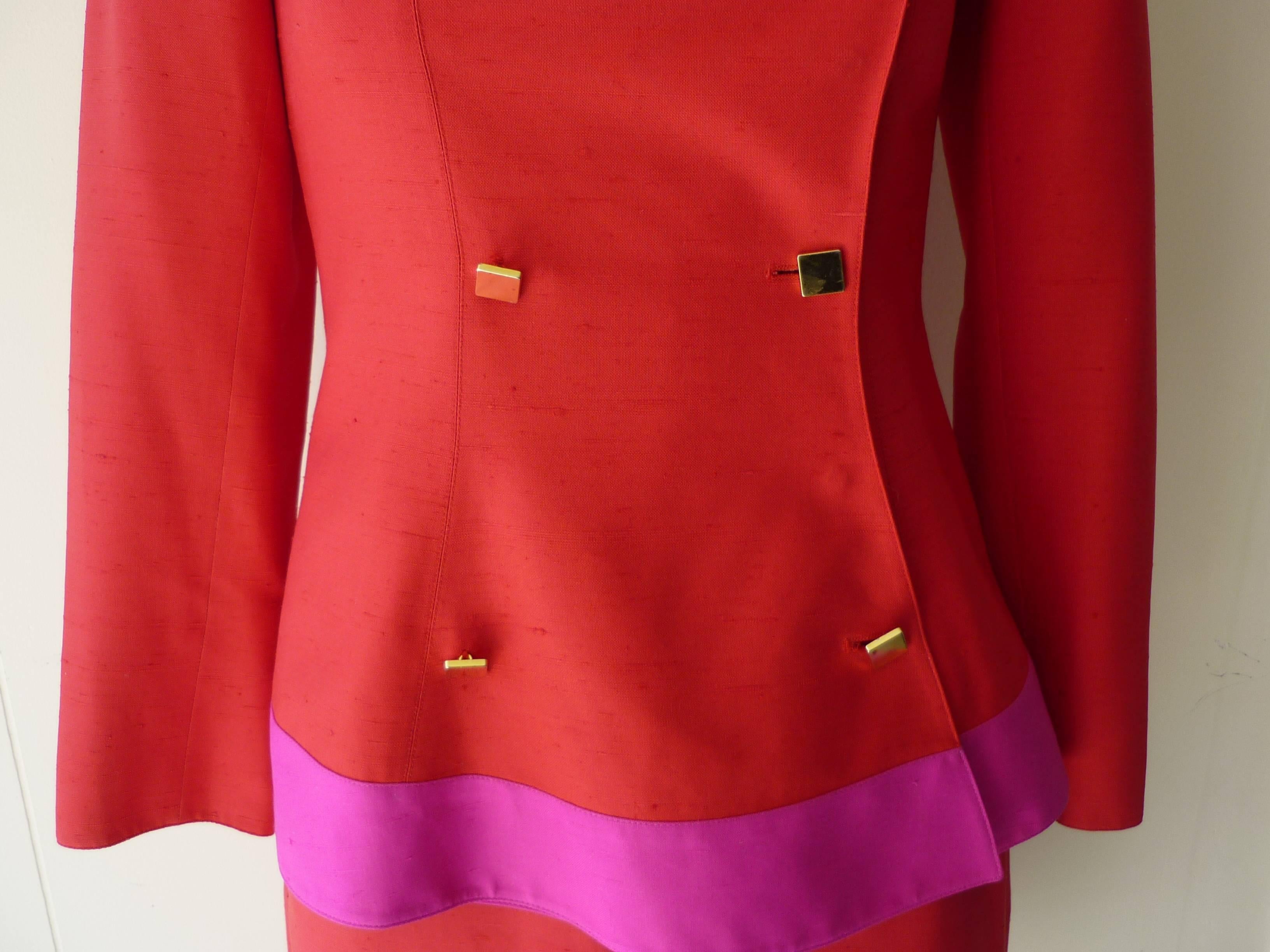 Women's 1980s Claude Montana Color Block Suit 