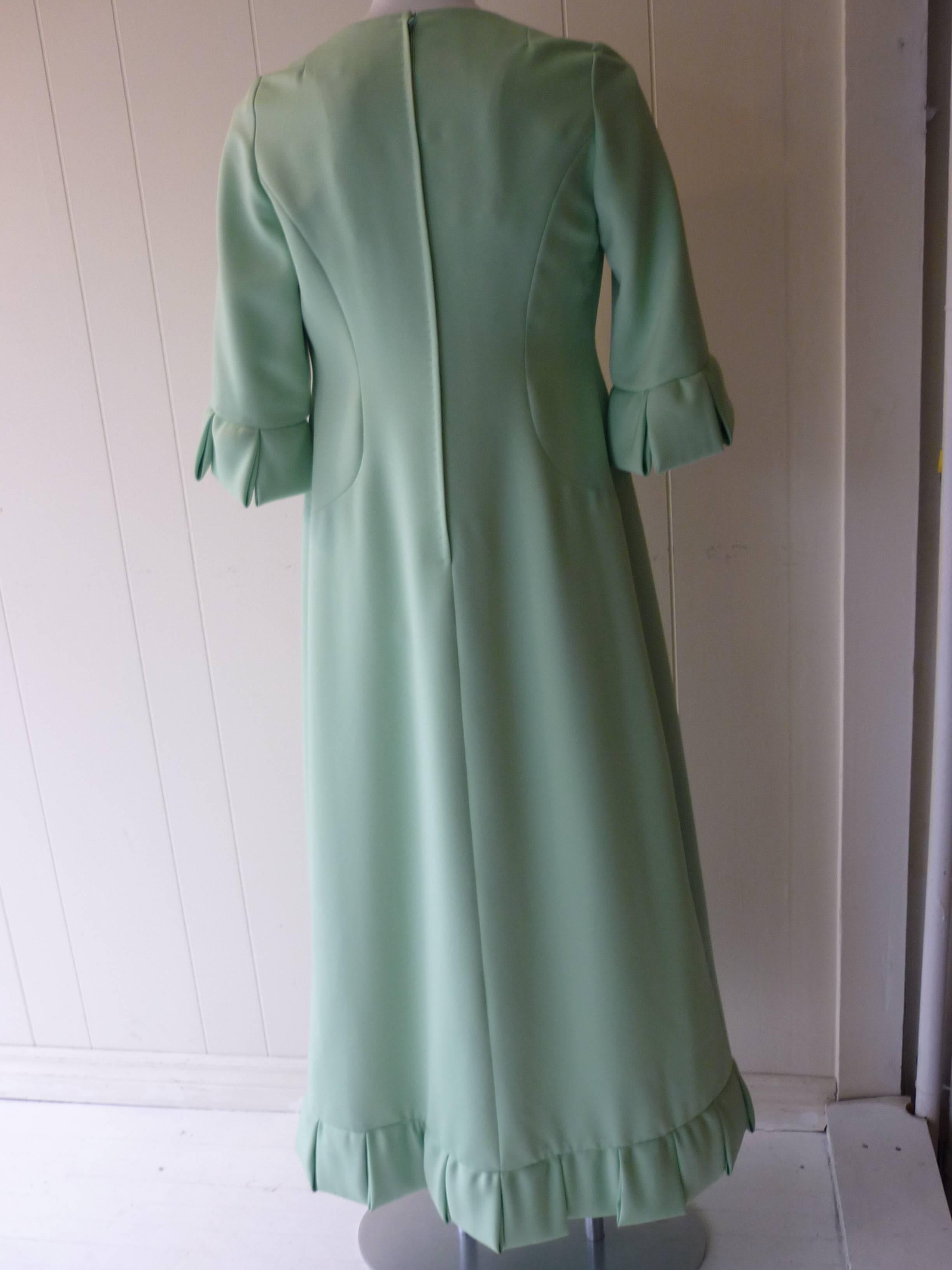 Women's Roger Freres Pale Green Evening Dress, 1960s 