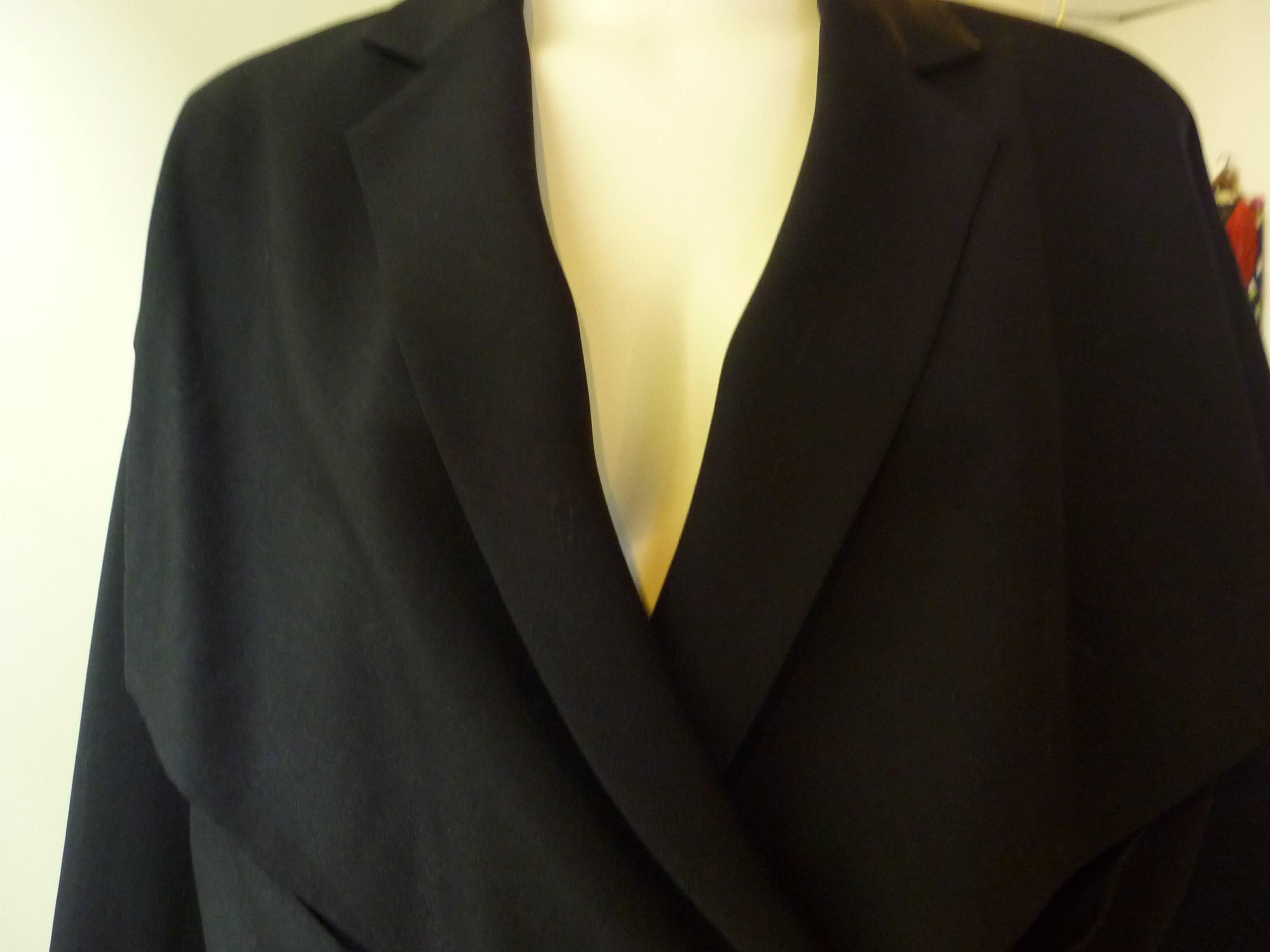 Issey Miyake Navy Blue Cropped Wool Jacket, 1980s In Excellent Condition In Port Hope, ON