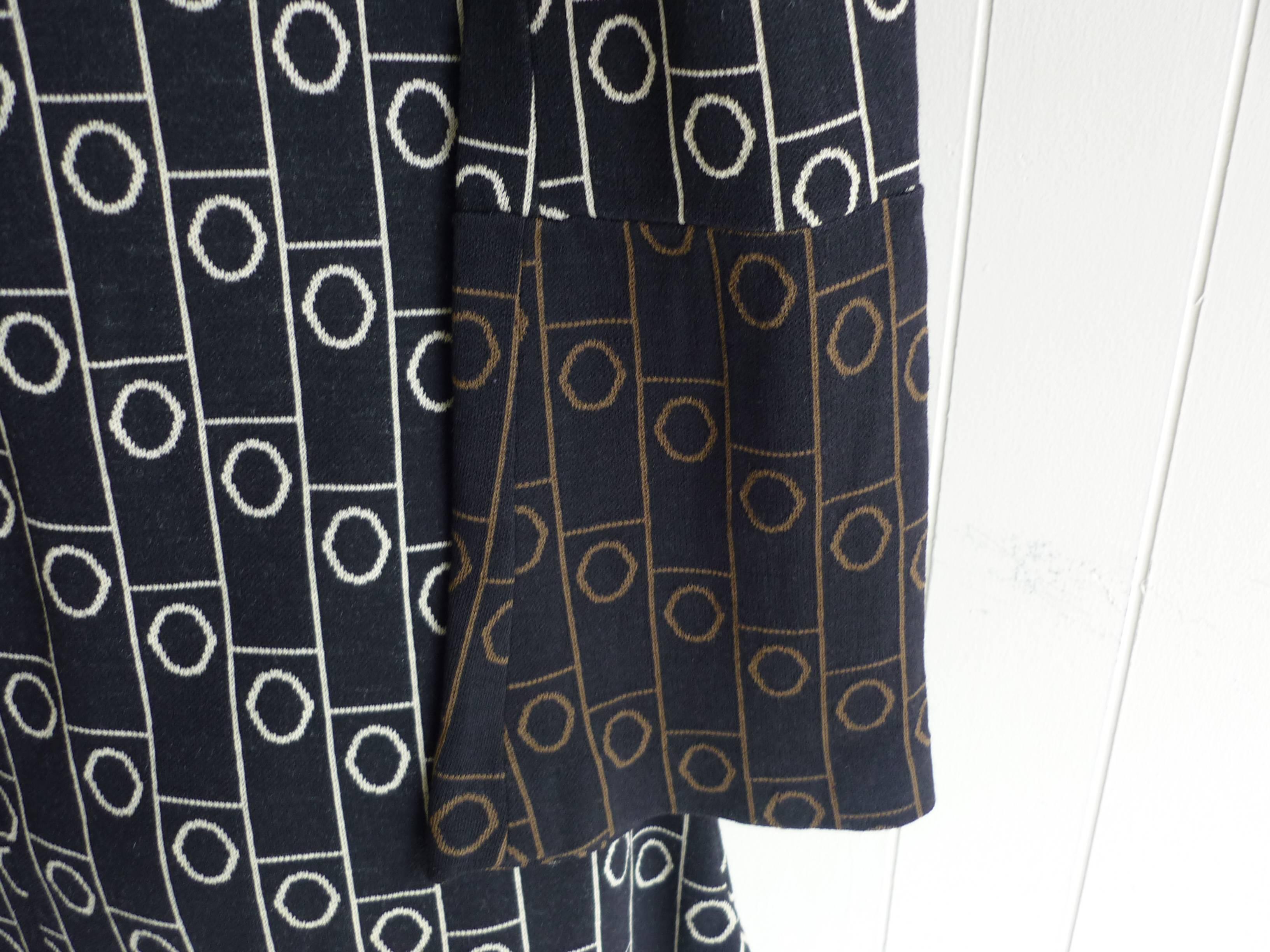 1960s Rudi Gernreich Op Art Wool Dress In Excellent Condition In Port Hope, ON