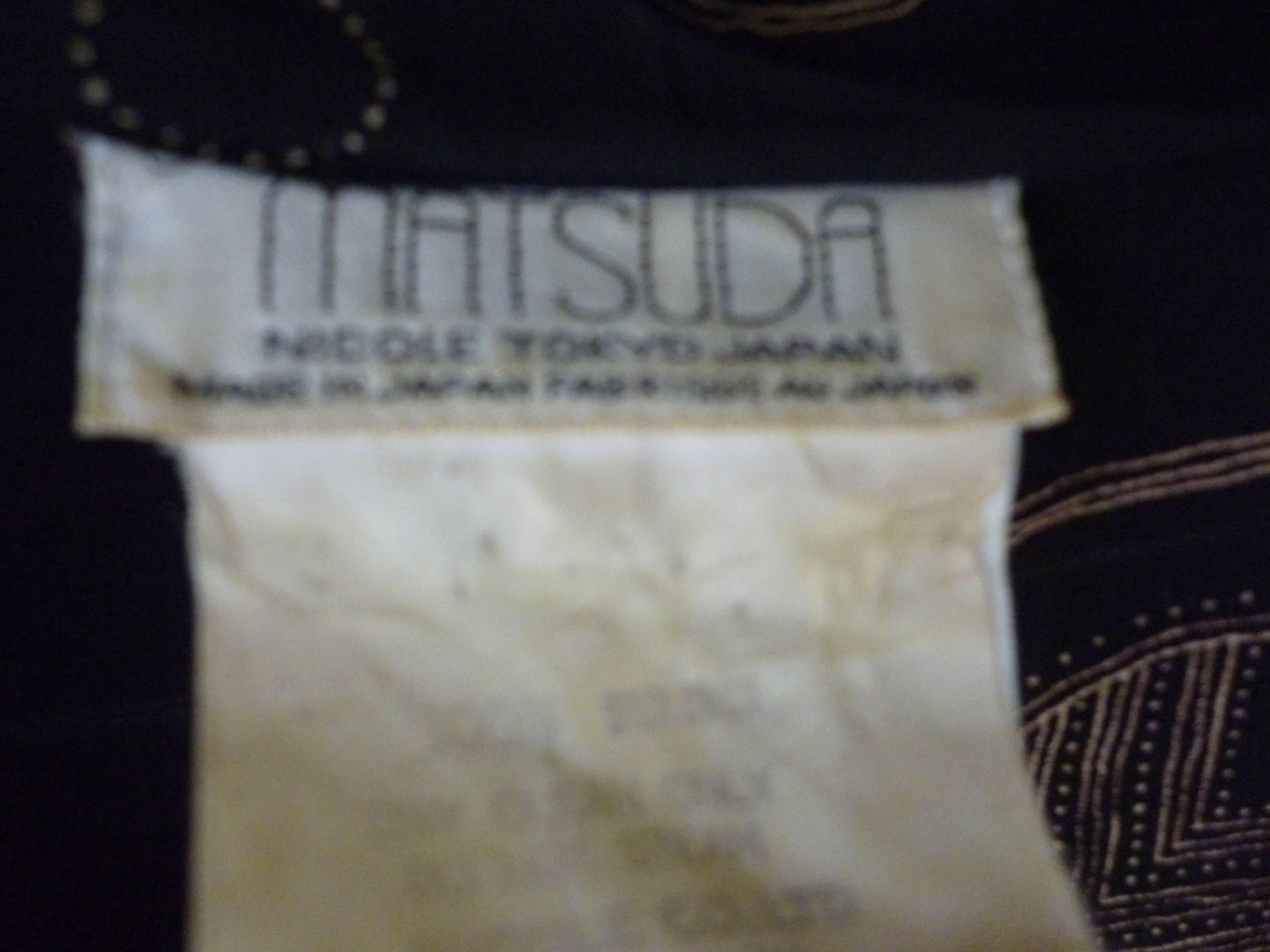 Women's or Men's 1980s Mixed Pattern Matsuda Spun Rayon Pant Suit 