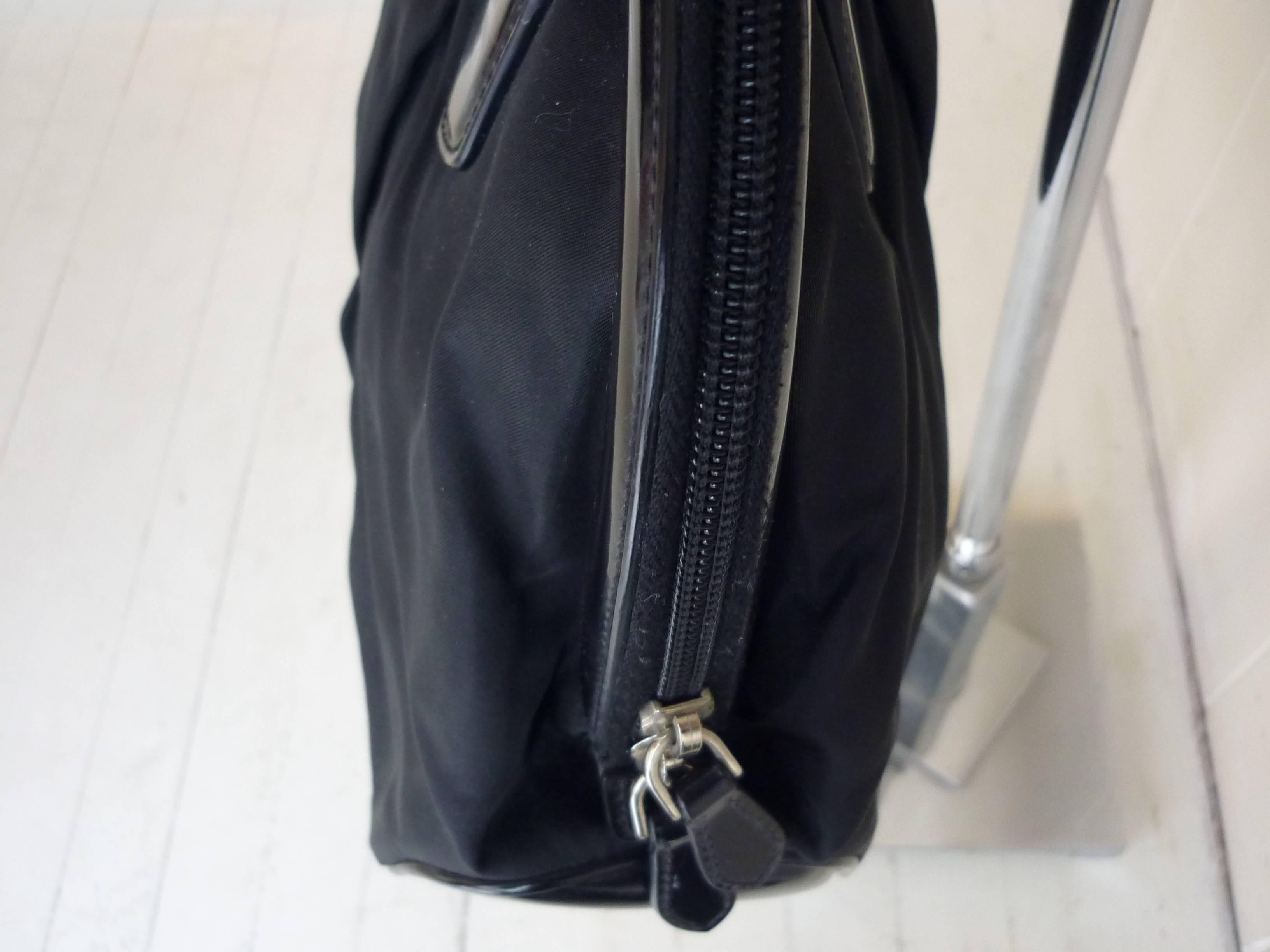 Prada Tessuto Nylon & Leather Trim Doctor Frame Bag In Good Condition In Port Hope, ON