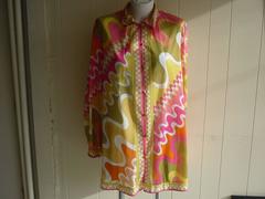 1960s Emilio Pucci Zig Zag Print Tunic (10-12 in 60s)