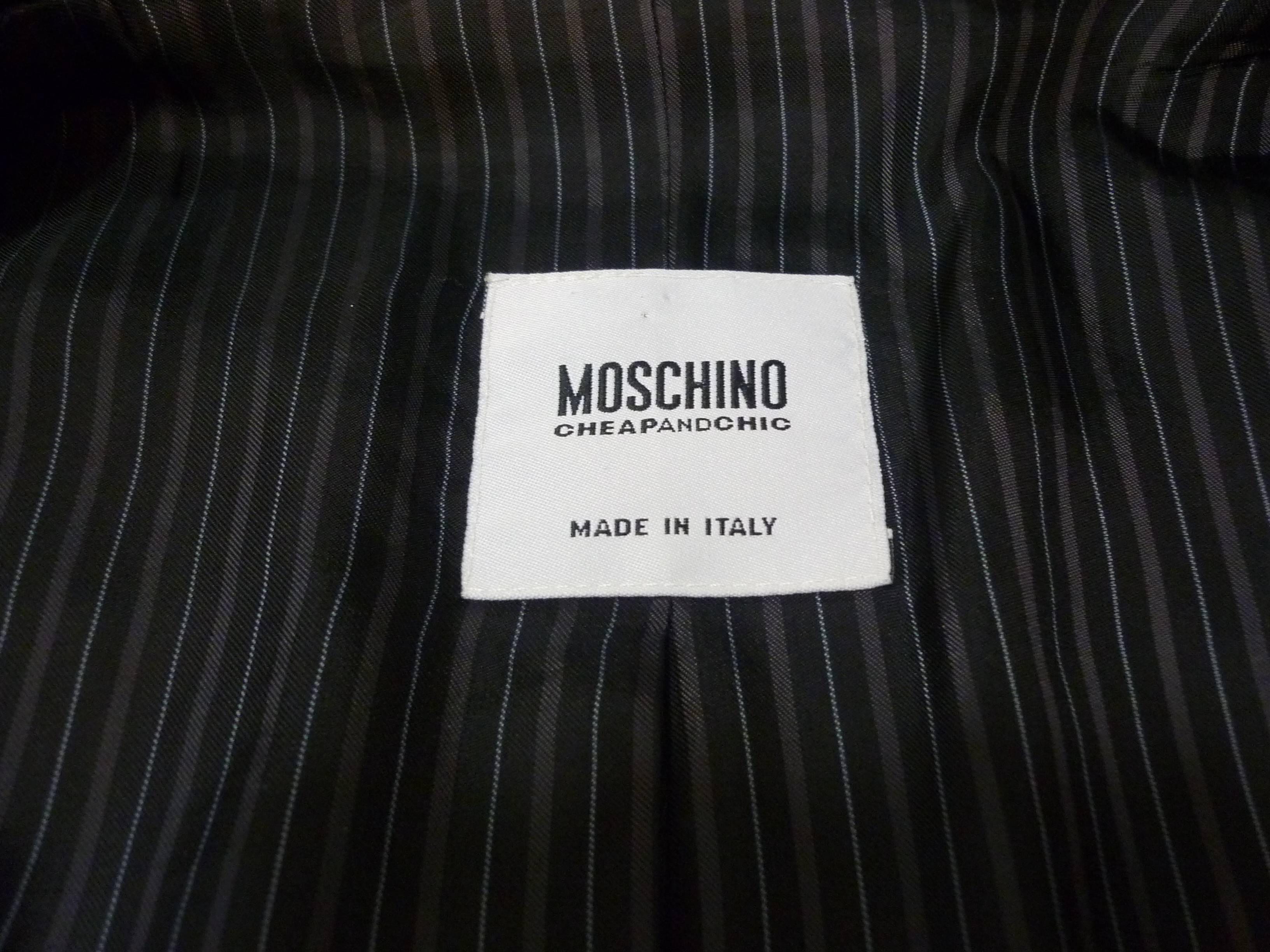 Moschino Cheap and Chic Black Jacket with Leaf and Flower Applique 44 (Itl) For Sale 4