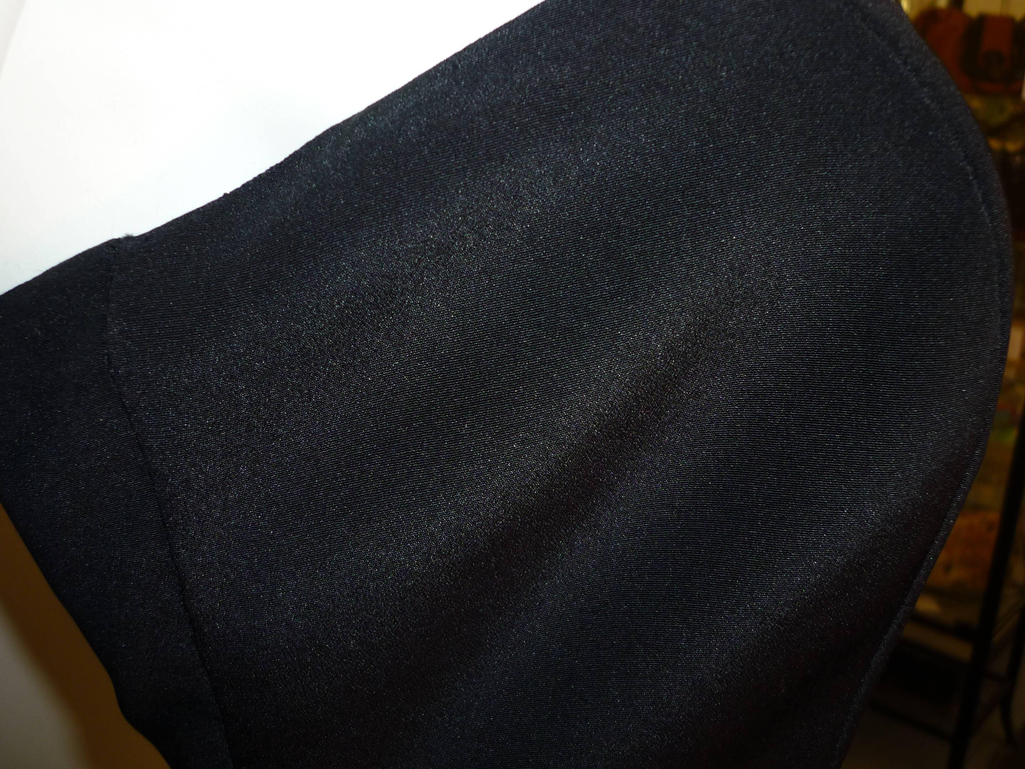 Superb Roland Nivelais Black Strapless Silk Dress (10) In Excellent Condition In Port Hope, ON