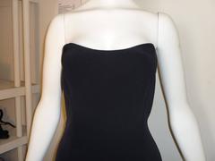 Superb Roland Nivelais Black Strapless Silk Dress (10)