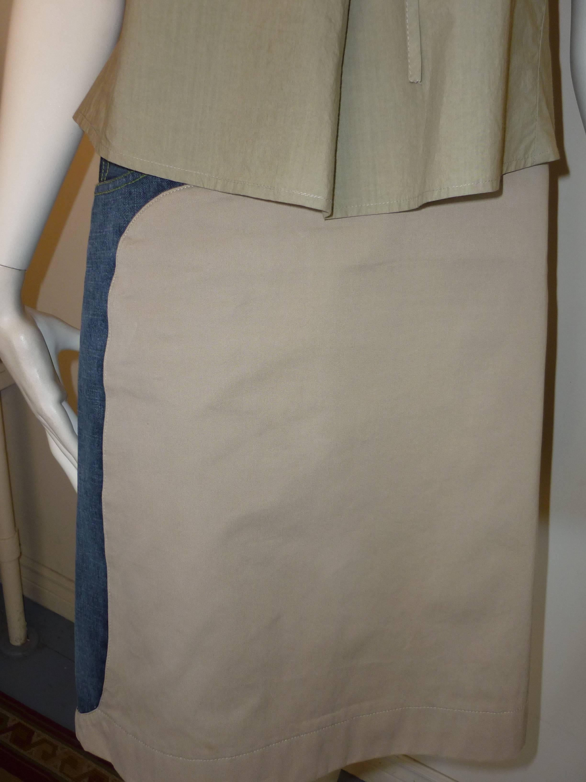 Hussein Chalayan Cotton/Jean Skirt Suit In Good Condition In Port Hope, ON
