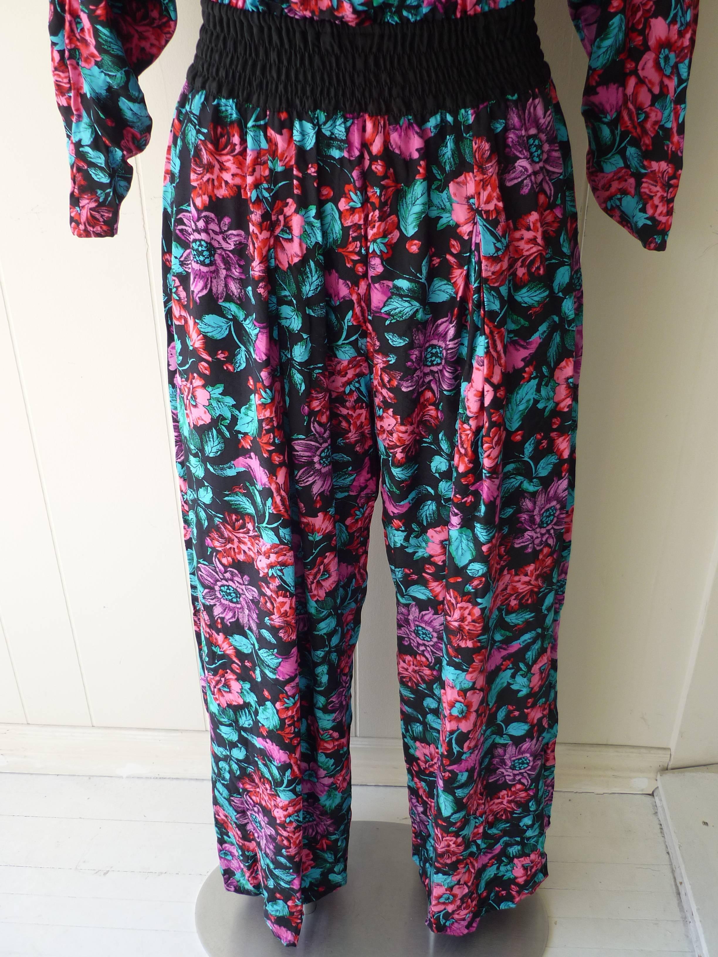 Iconic 1980s Diane Freis Silk Jumpsuit (Never Worn) In New Condition In Port Hope, ON