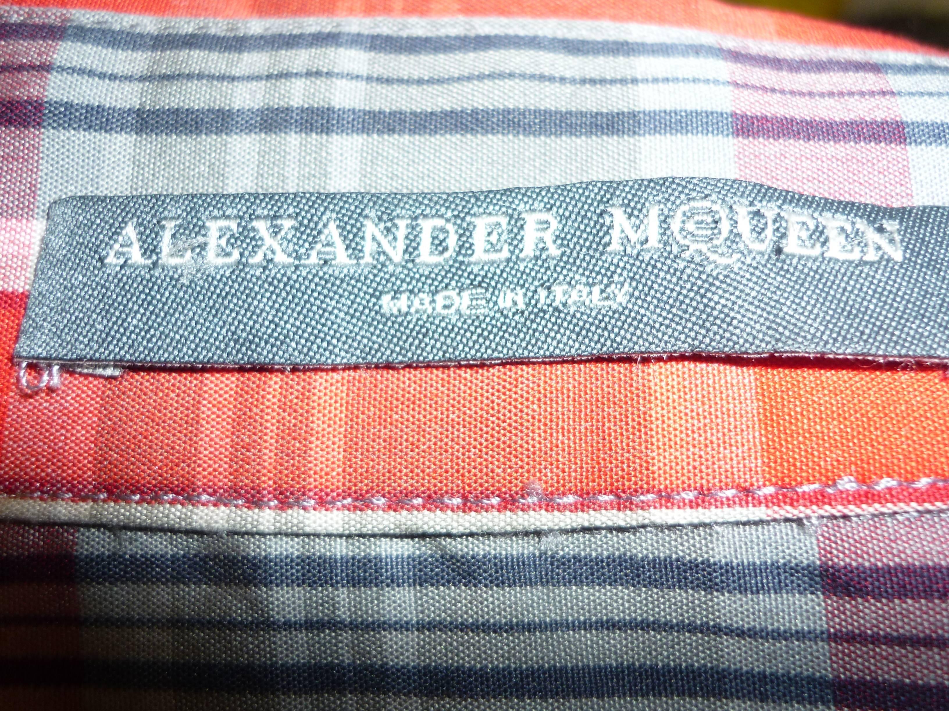 2005 Alexander McQueen Plaid Shirt (40 Itl) 2