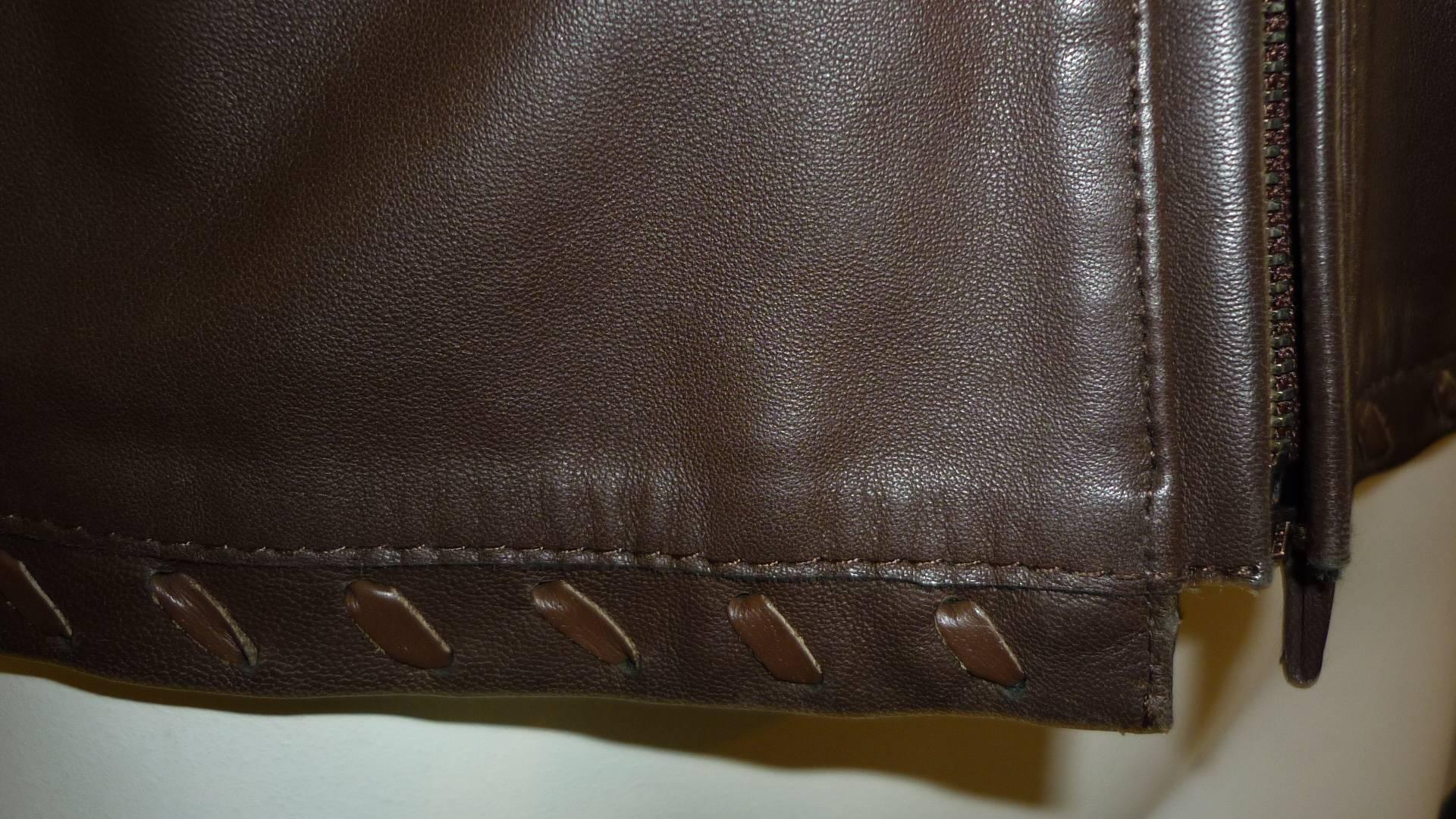 Women's Roberto Cavalli Class Chocolate Brown Leather Jacket 