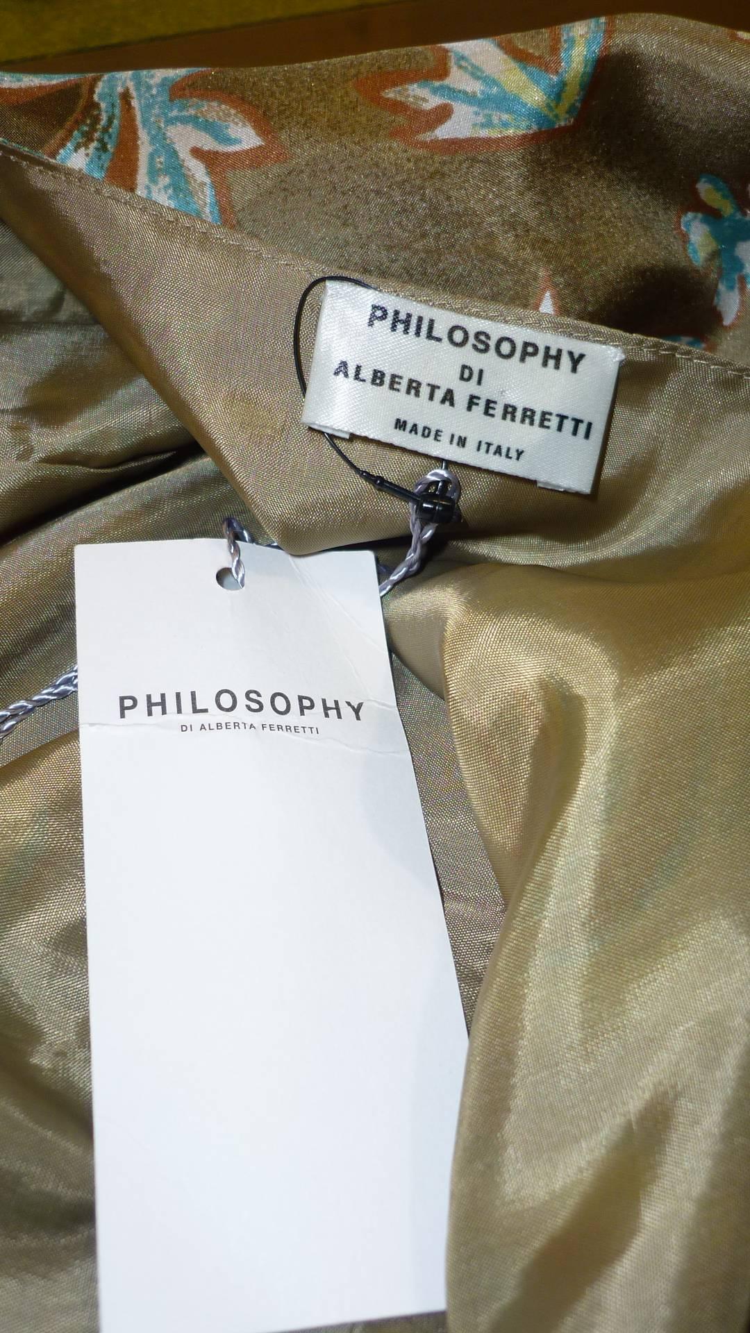 Brown Philosophy di Alberta Ferretti Silk Dress W/T For Sale