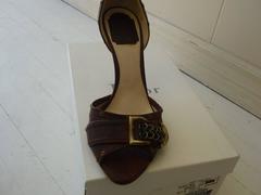 Christian Dior Brown D'Orsay Logo Pumps (39) With Box