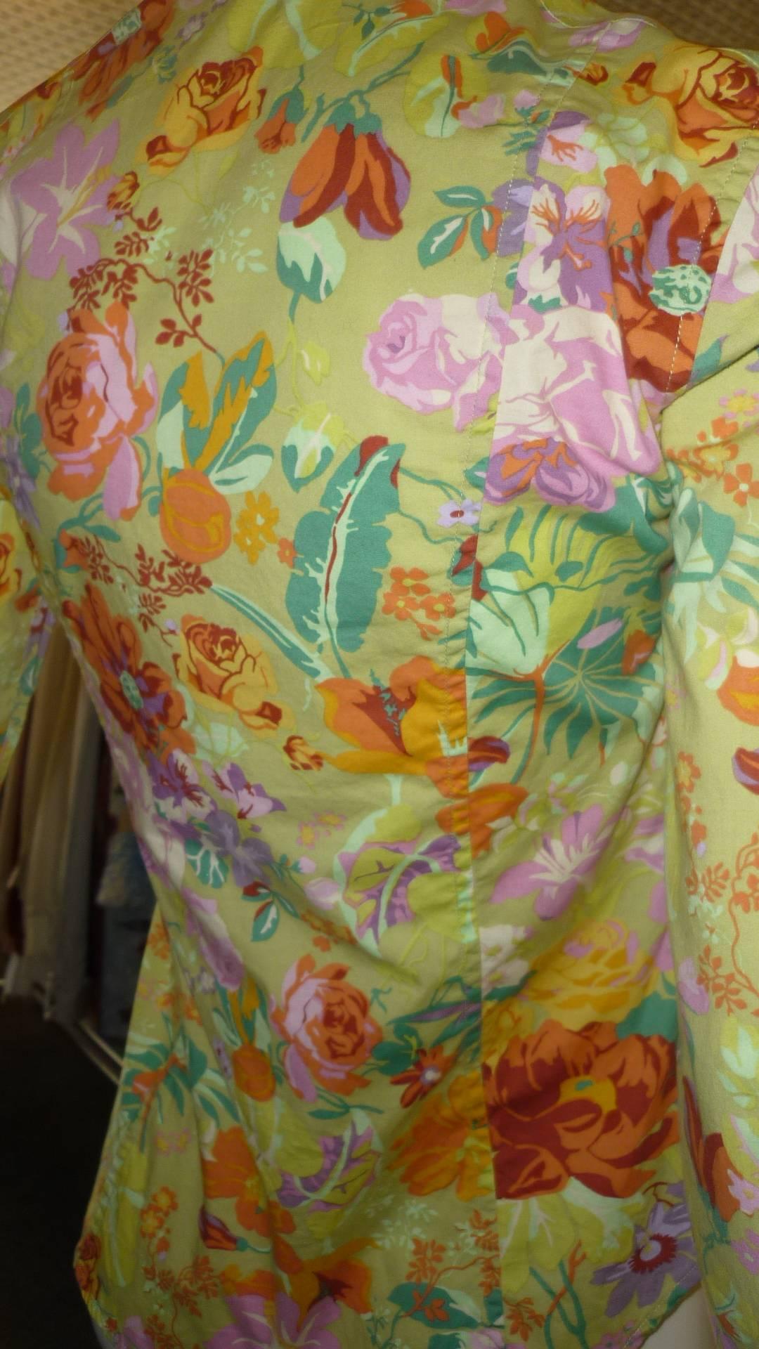 ETRO Cotton Floral Shirt (42 ITL) In Excellent Condition In Port Hope, ON