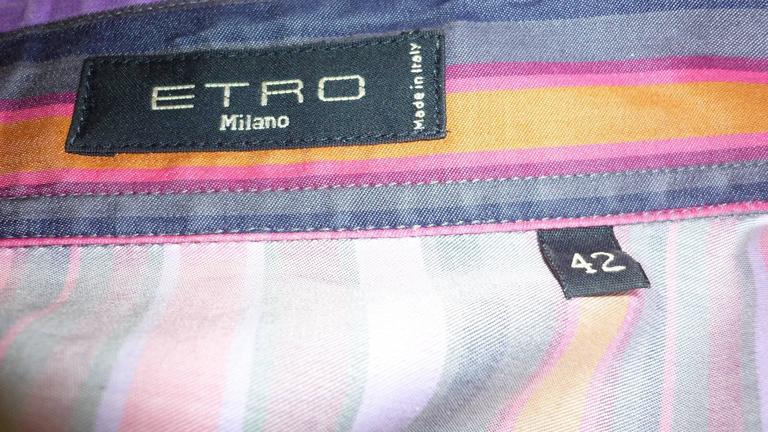 Etro Cotton Striped Shirt (42 ITL) For Sale at 1stDibs