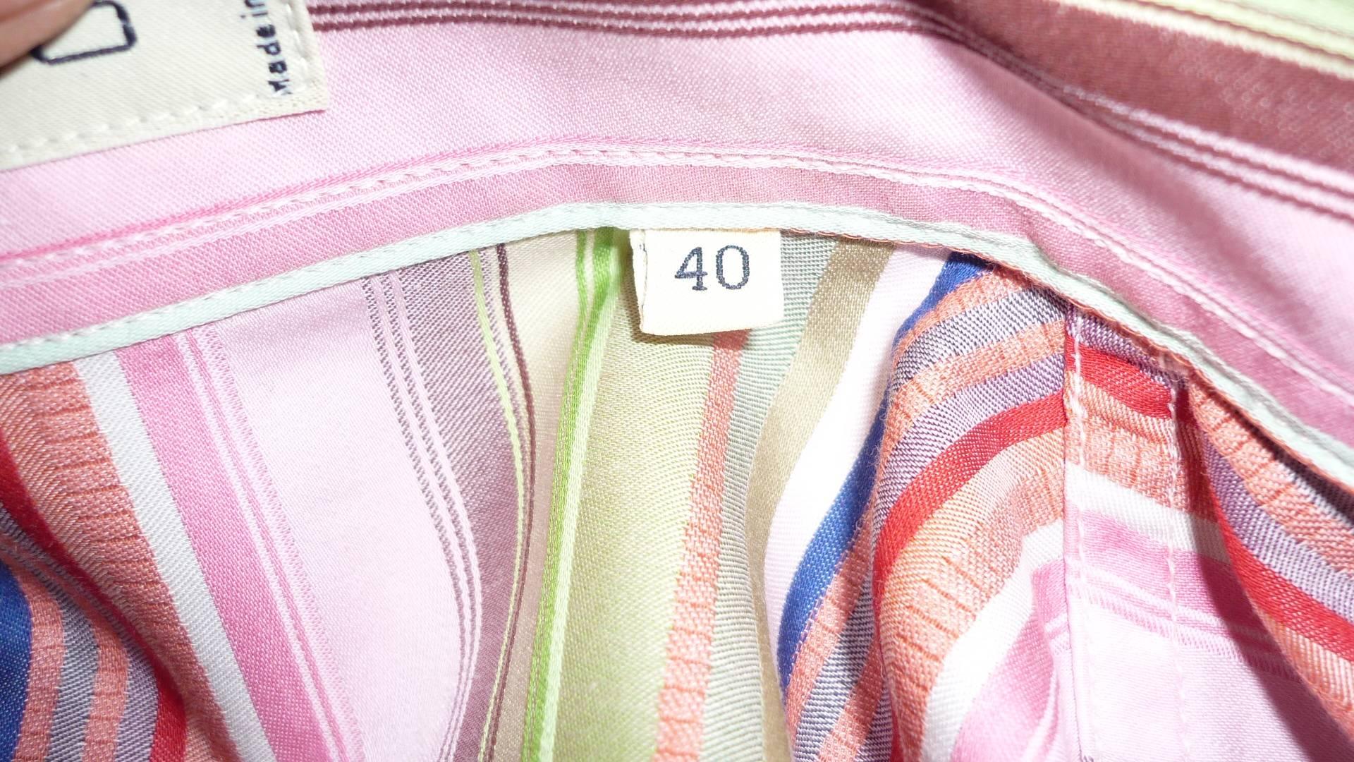 ETRO Cotton Multicolored Striped Shirt (40 ITL) In Excellent Condition In Port Hope, ON