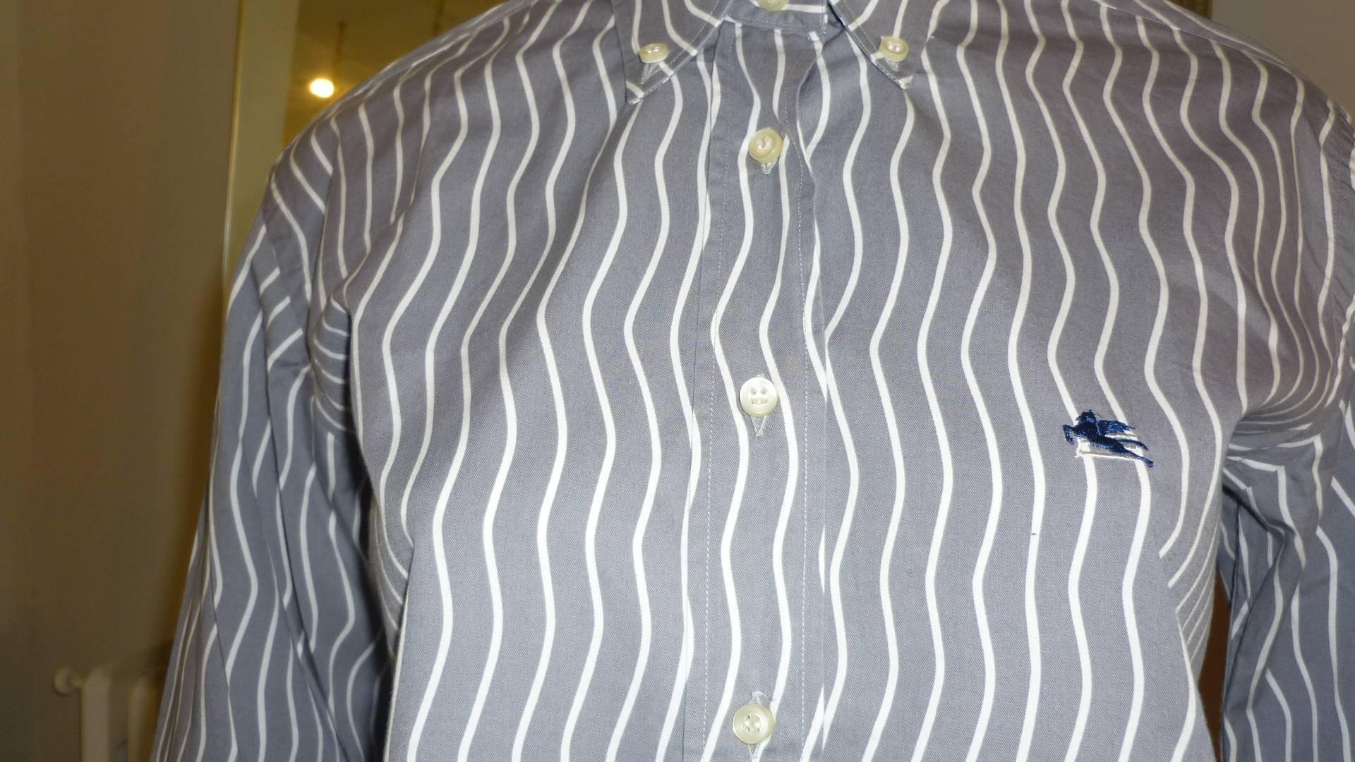 ETRO Graues und weißes „ „Wave“-Hemd mit Knopfleiste (44 ITL) Damen im Angebot