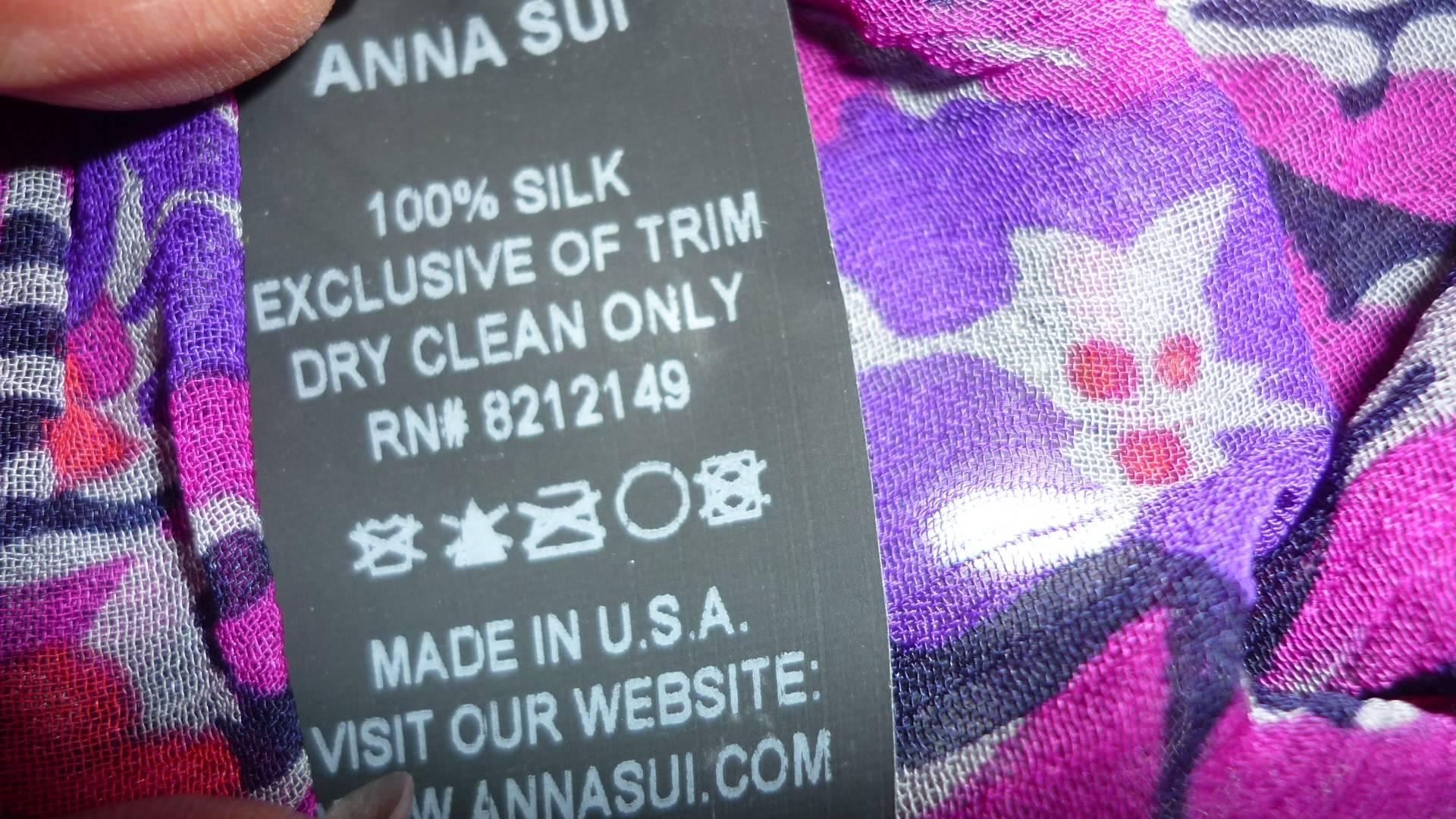 1990s Anna Sui Silk Sheer Floral Dress 3