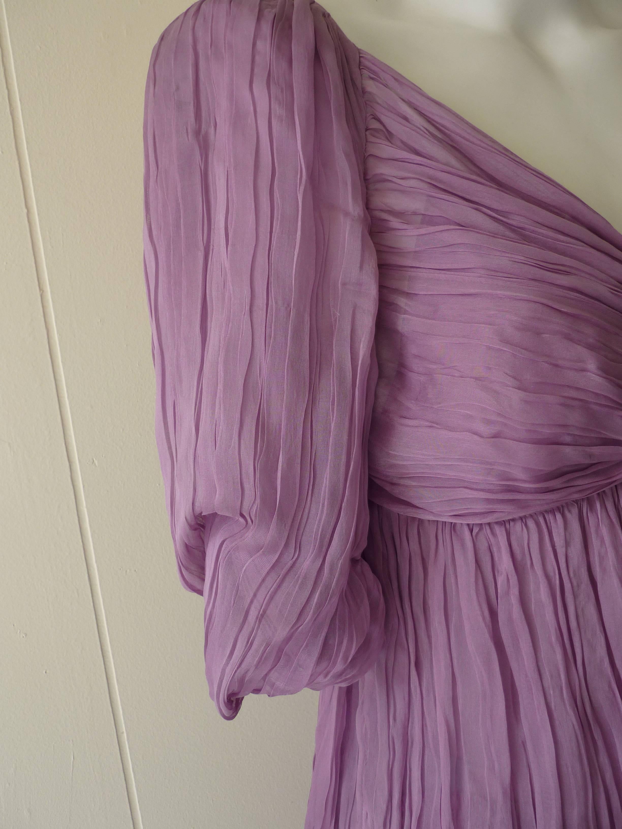 Women's Alberta Ferretti Purple Layered Silk Top (42 ITL)