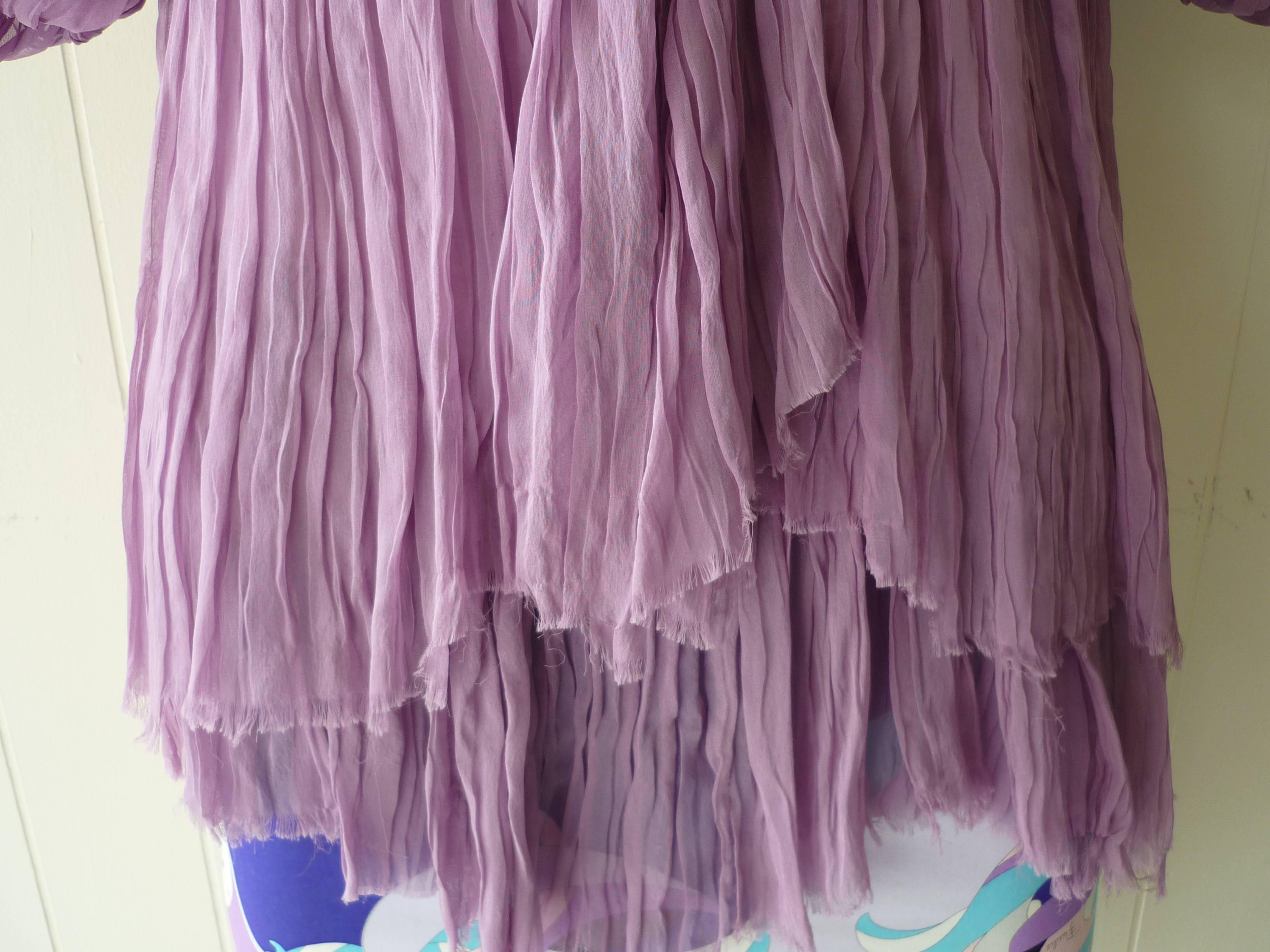 Alberta Ferretti Purple Layered Silk Top (42 ITL) 3