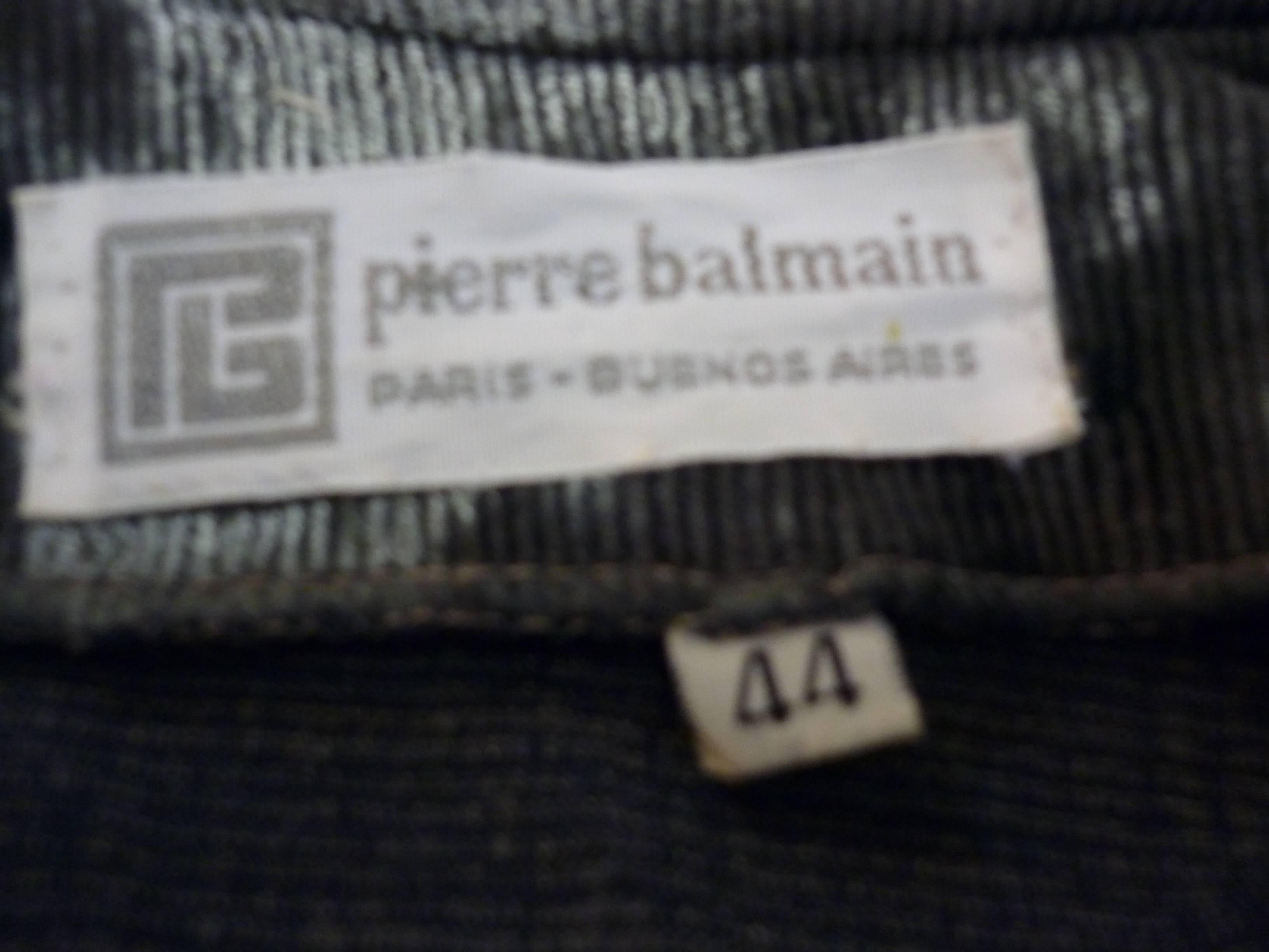 Gray 1980s Pierre Balmain Grey Mini Dress/Tunic (44 Fr)