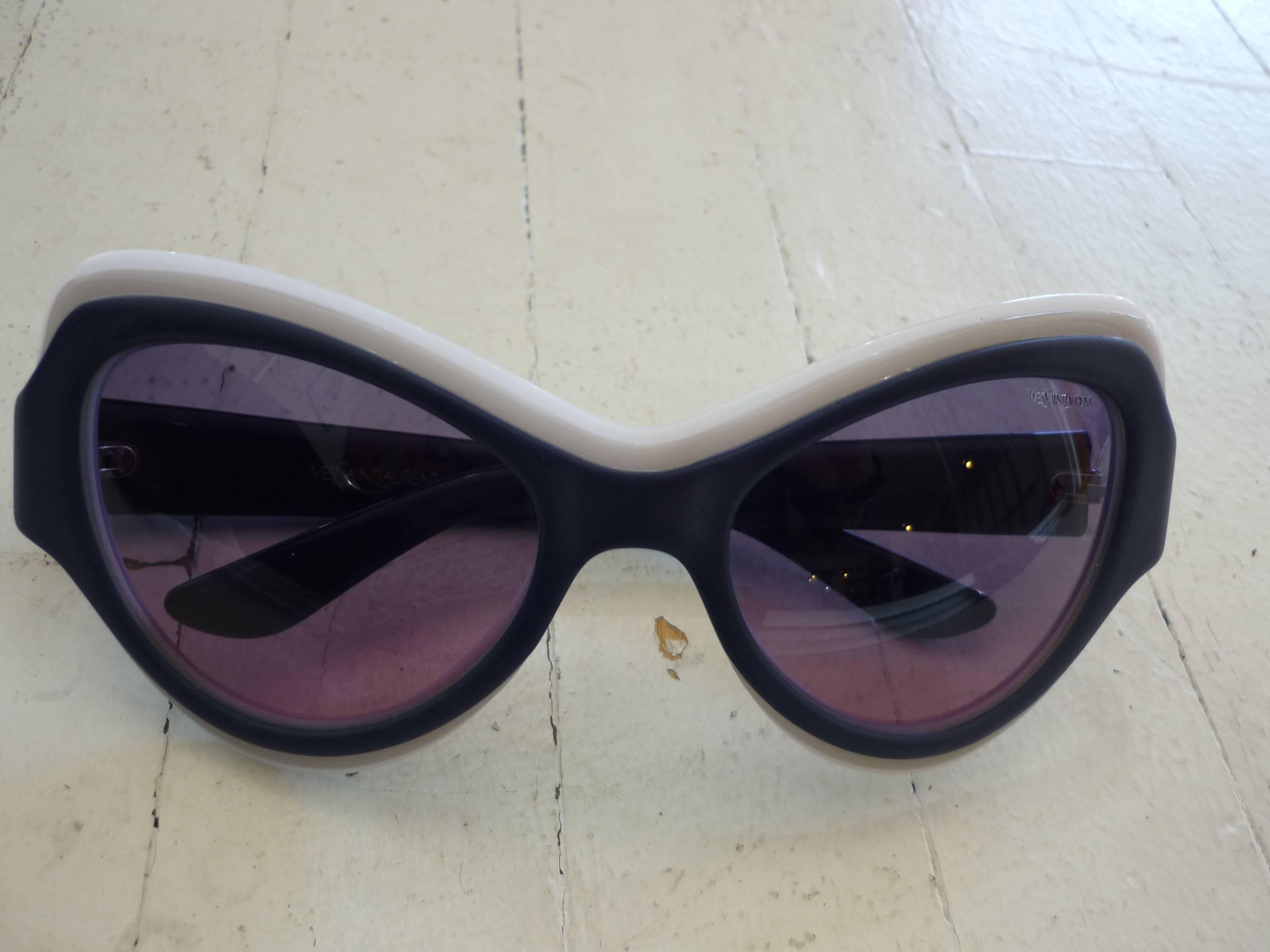 2012 Yves Saint Laurent YSL 6366/S Two-Tone Cat Eye Sunglasses w/Case 1