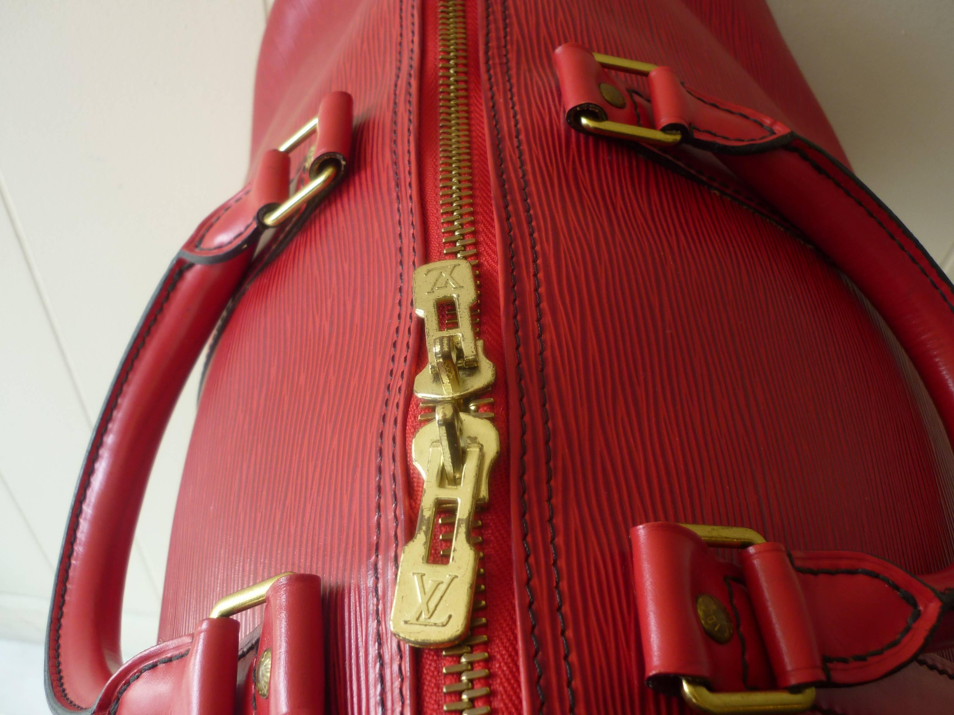 1989 Louis Vuitton 55 Red Epi Leather Travel Bag VI8910 2