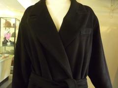 Vintage Max Mara Black Belted Cashmere Coat (46 Itl)