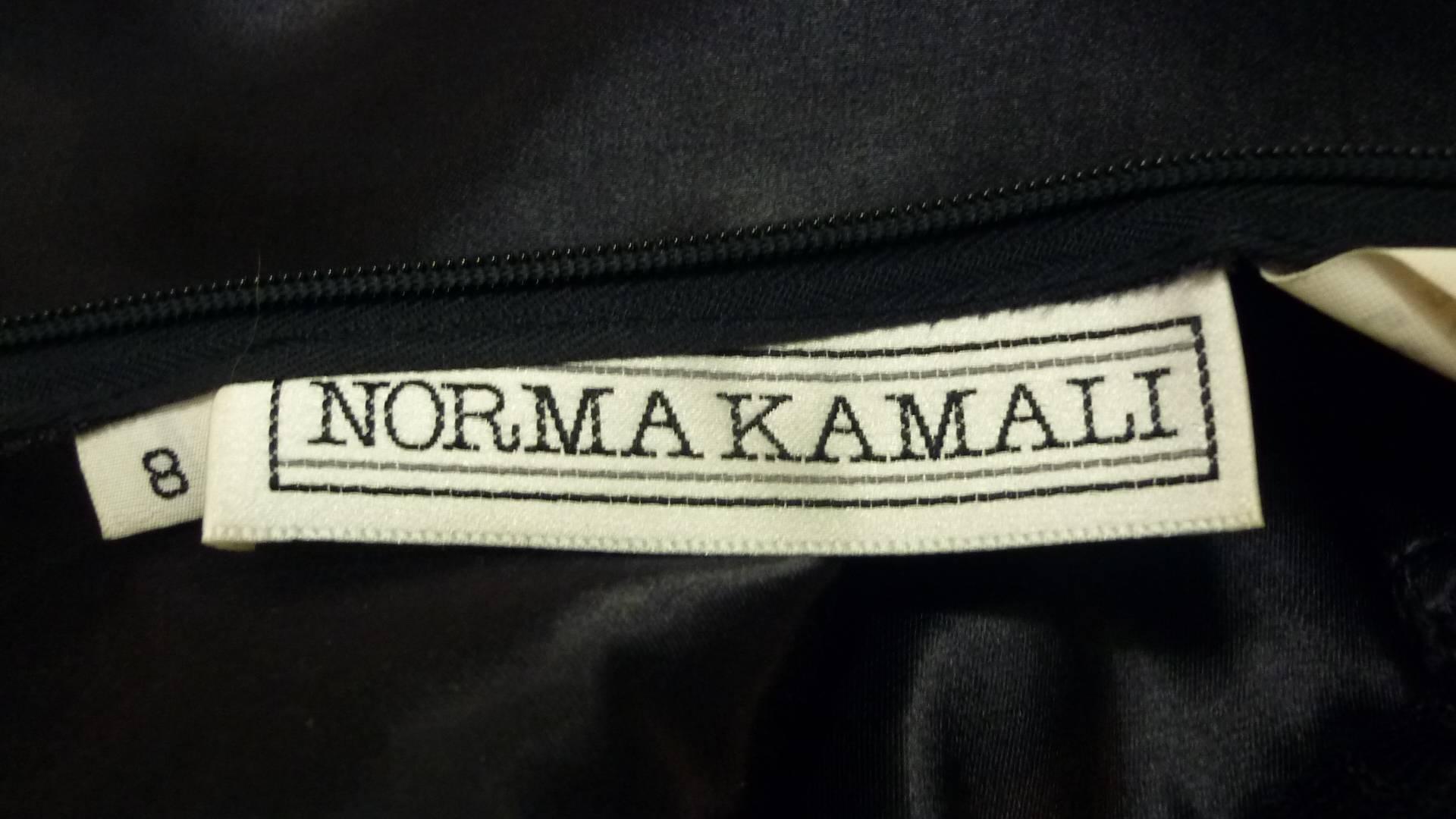 1980s Norma Kamali Black Evening Dress (8) 1