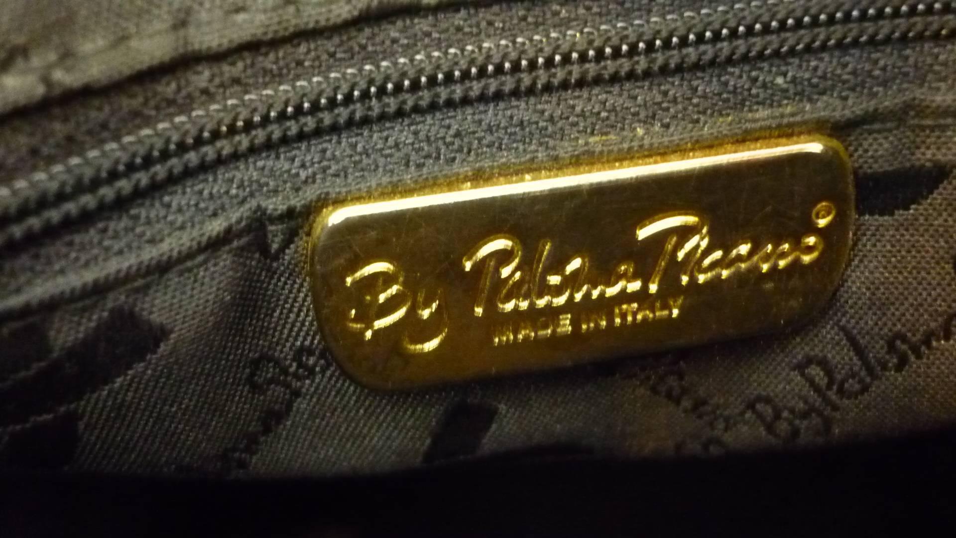 Paloma Picasso Black Leather Shoulder Tote Bag 1