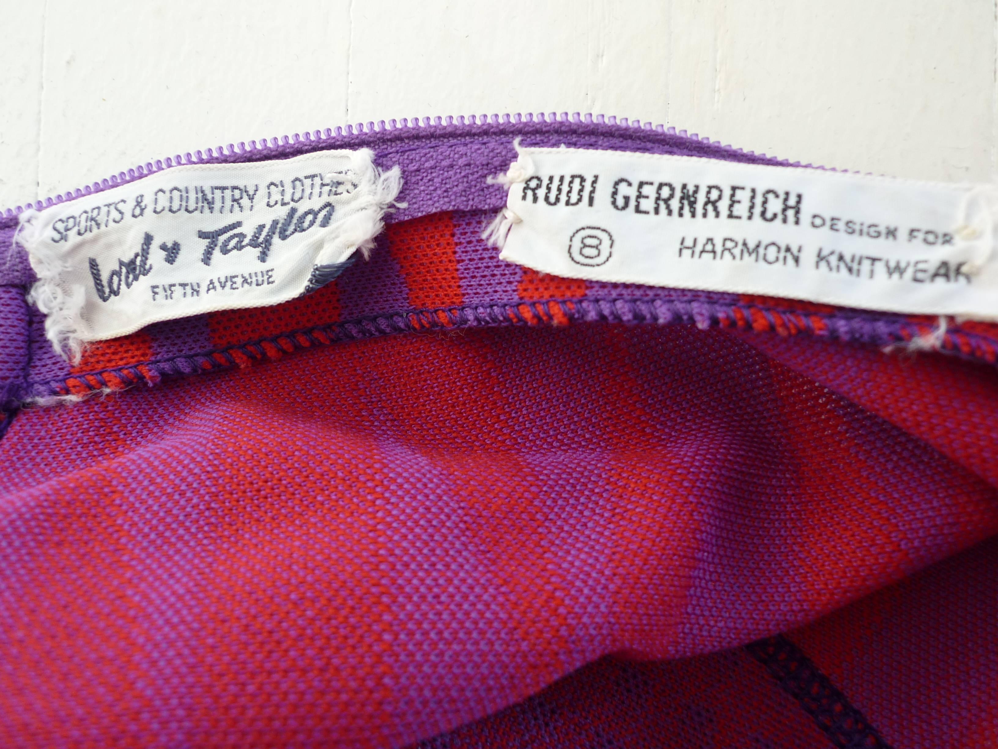 Women's Early 1970s Rudi Gernreich OpArt Mini/Skater Dress