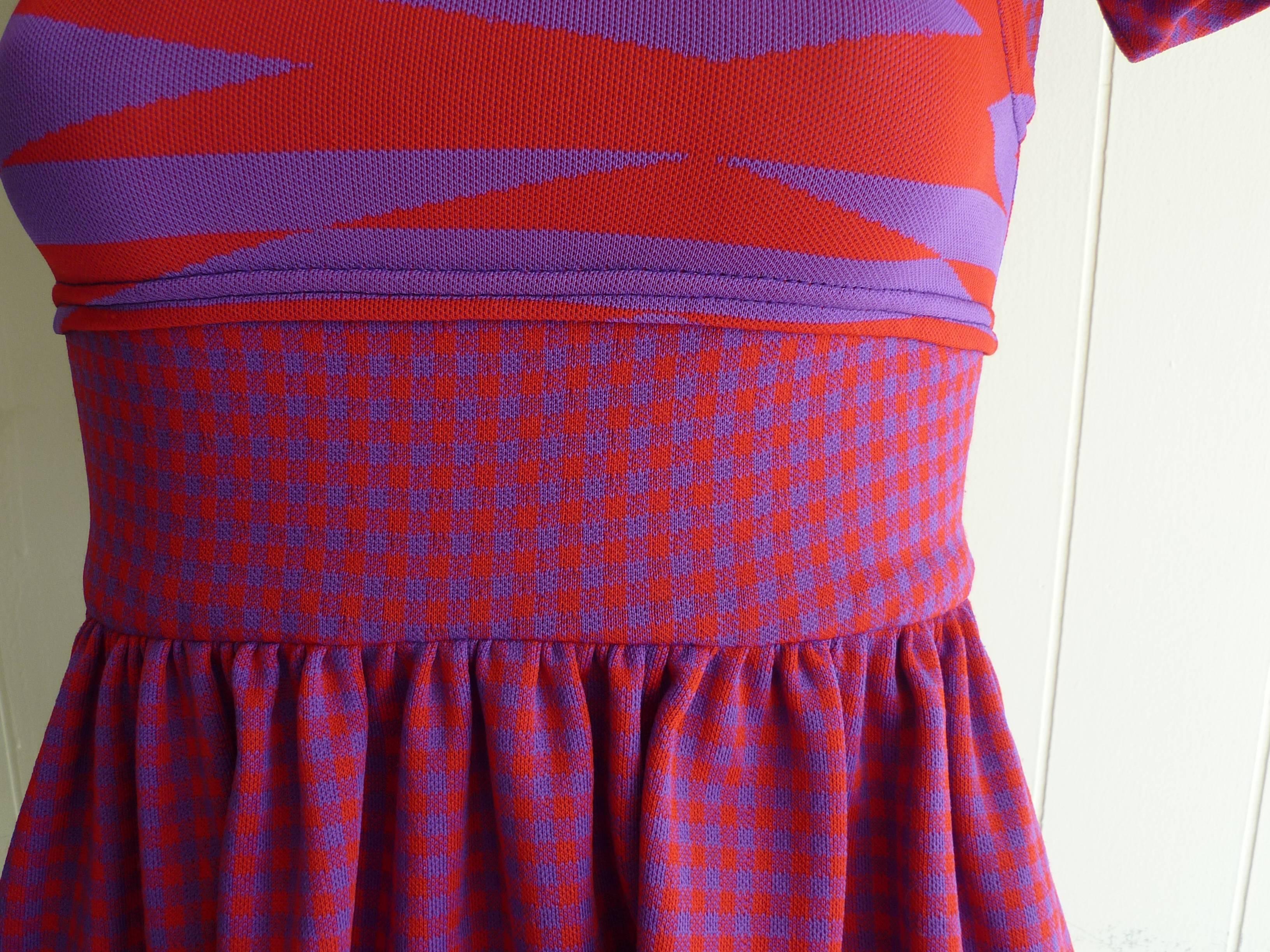 Early 1970s Rudi Gernreich OpArt Mini/Skater Dress In Excellent Condition In Port Hope, ON