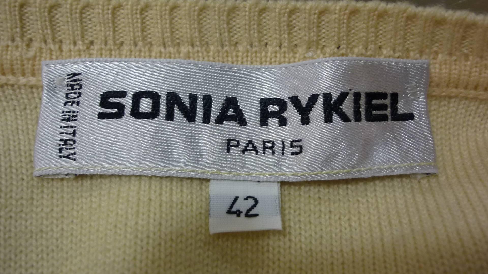 Sonia Rykiel Cream with Pink Stripes Wool Sweater (42 ITL) 3