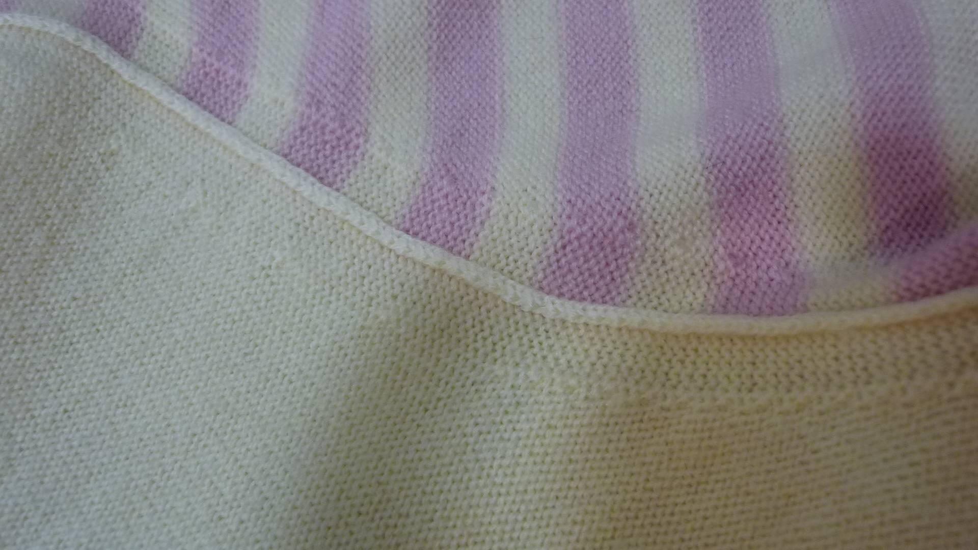 Sonia Rykiel Cream with Pink Stripes Wool Sweater (42 ITL) 4