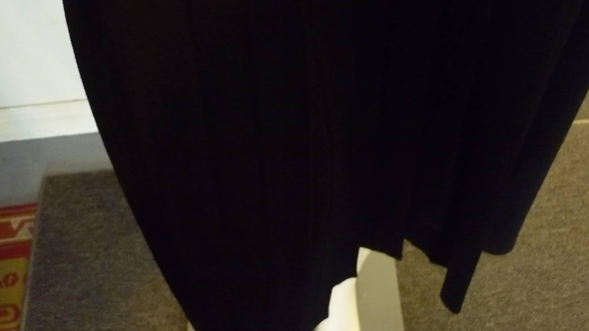 Black 1980s Sonia Rykiel Wool Pleated Skirt For Sale