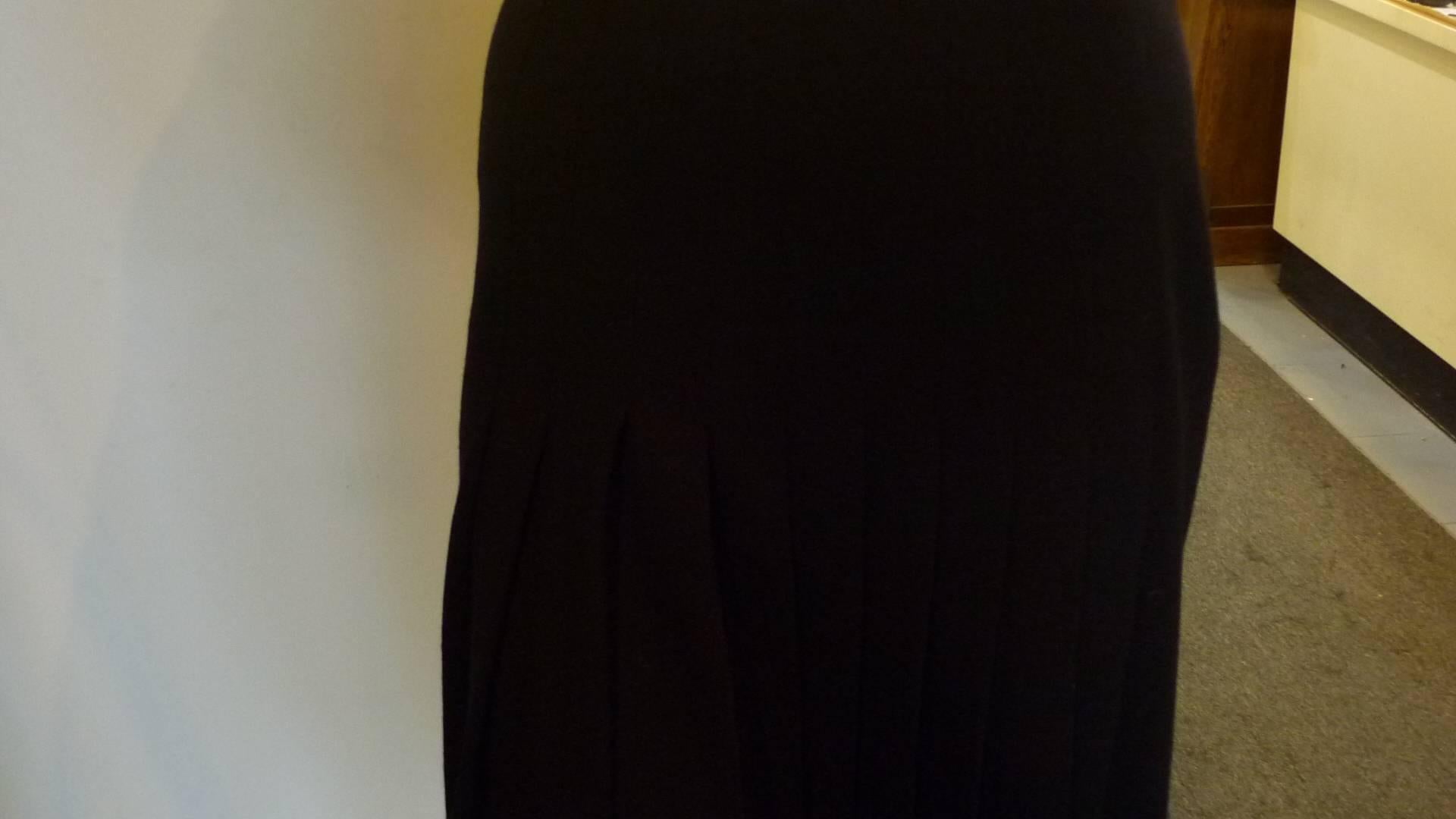 1980s Sonia Rykiel Wool Pleated Skirt In Good Condition For Sale In Port Hope, ON