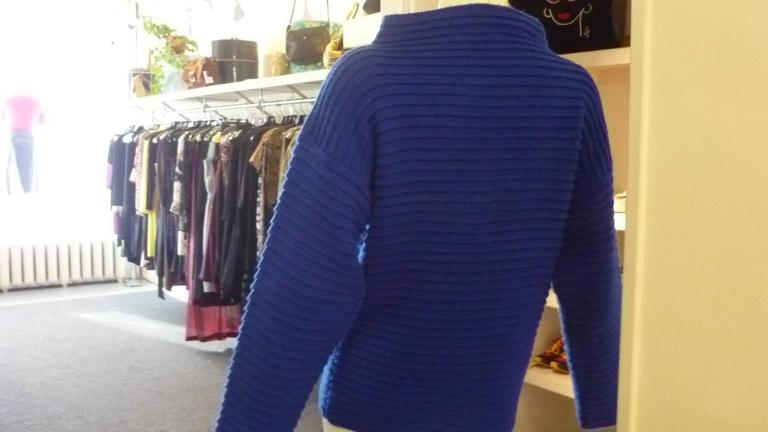 1970s Mary Quant Cobalt Blue Sweater (s) at 1stDibs