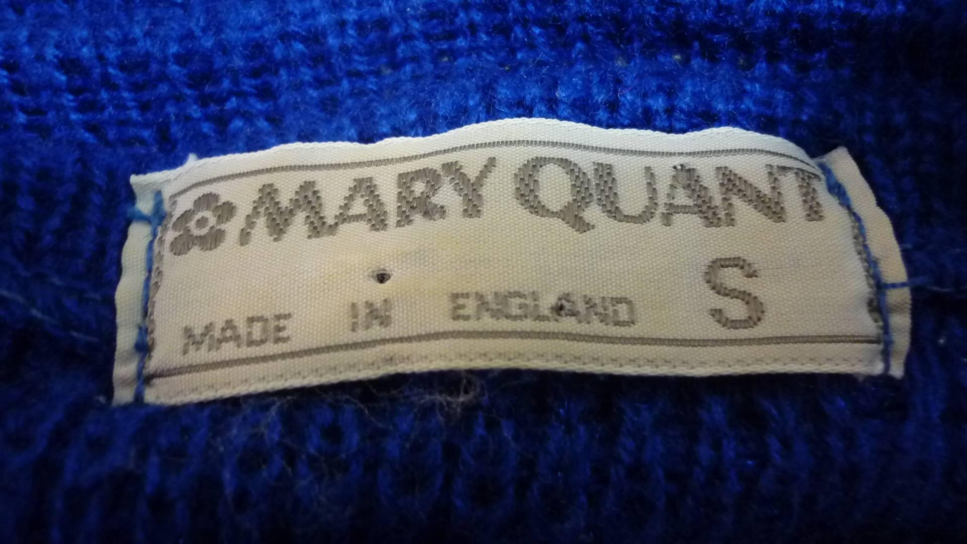 1970s Mary Quant Cobalt Blue Sweater (s) 1
