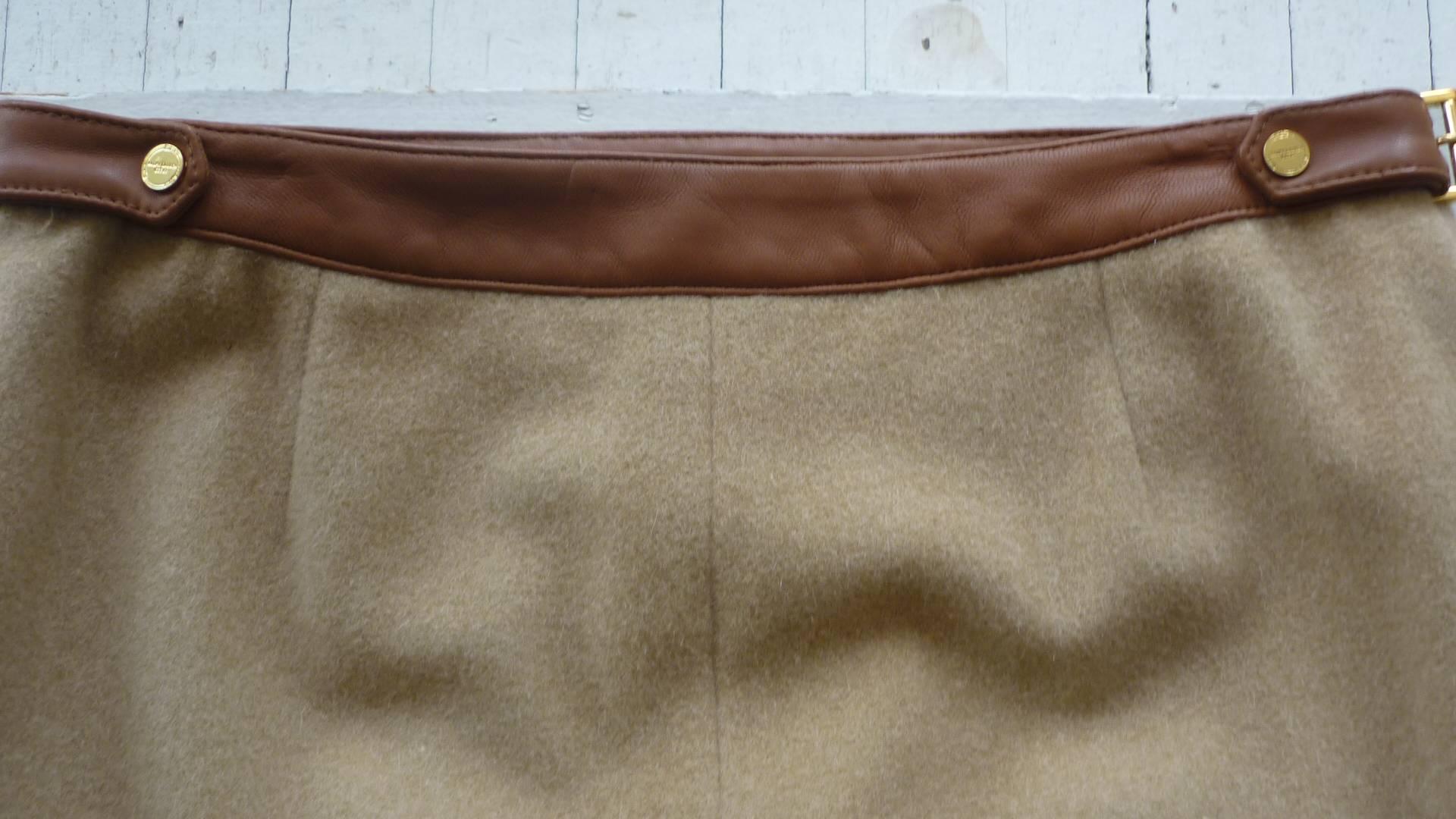 As New Ralph Lauren BL Wool/Cashmere/Angora/Leather Skirt (4) 2