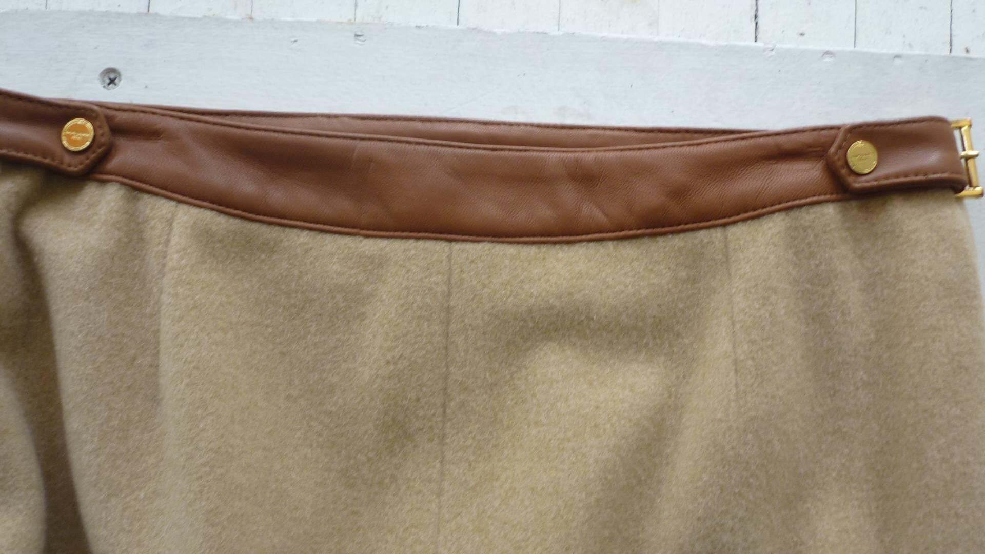 As New Ralph Lauren BL Wool/Cashmere/Angora/Leather Skirt (4) 3