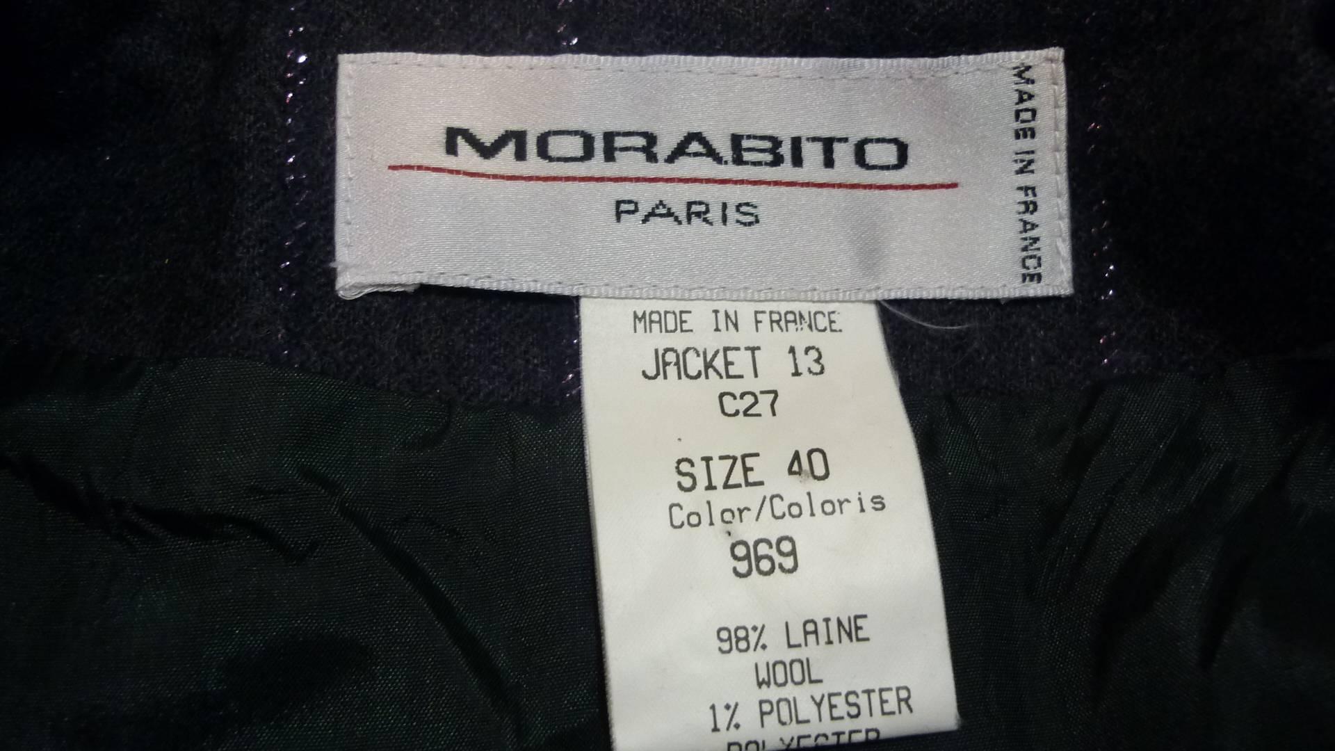 1990s Morabito Double Breasted Grey Pink Metallic Stripped Suit (40F) W/T In New Condition In Port Hope, ON