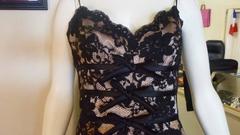 Wayne Clark Black Lace Cocktail Dress 8 US
