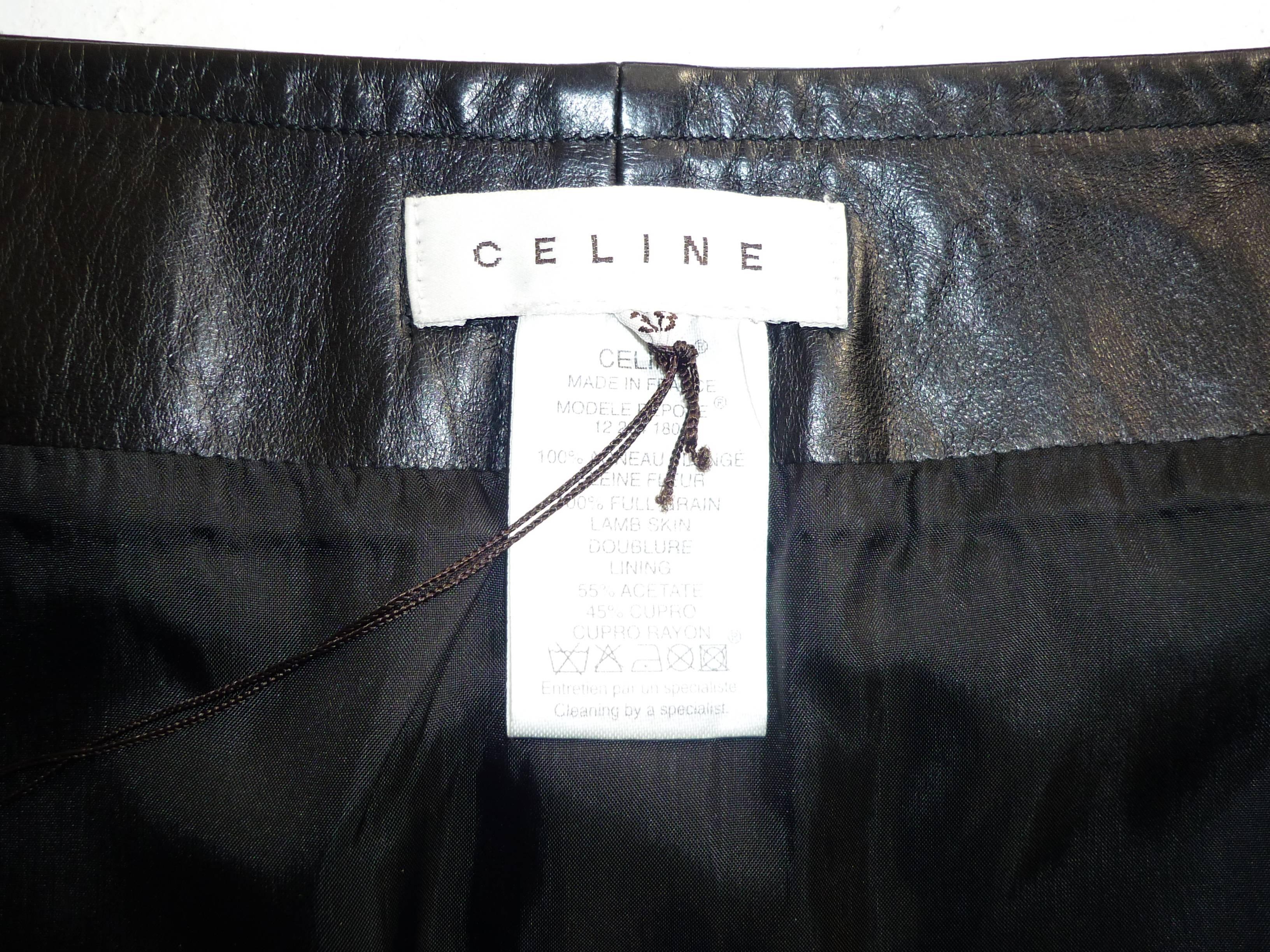 Fabulous Celine Black Lambskin Wrap Skirt (38 Fr) Never Worn 1